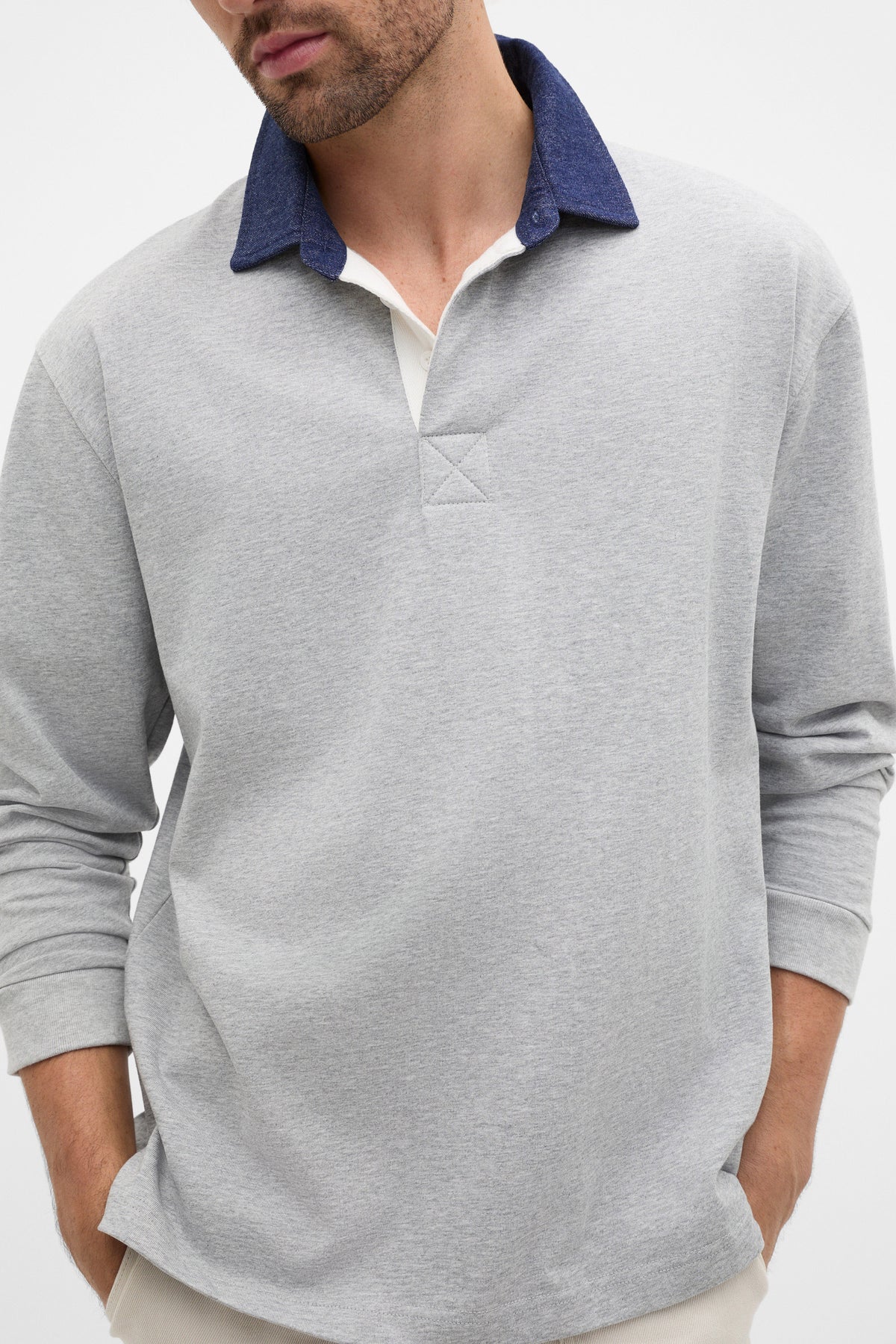 Denim Collar Rugby