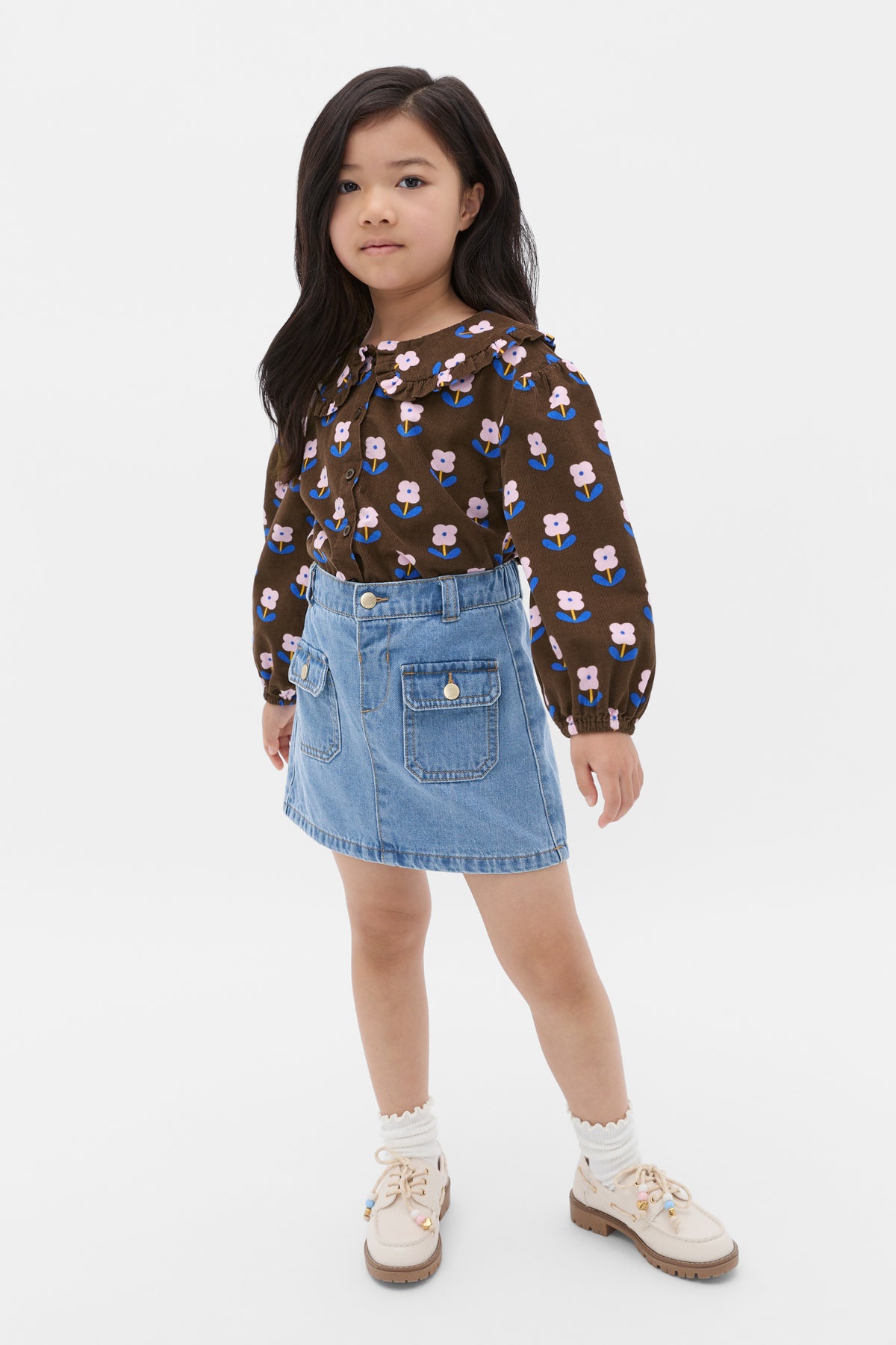 Cord Floral Top