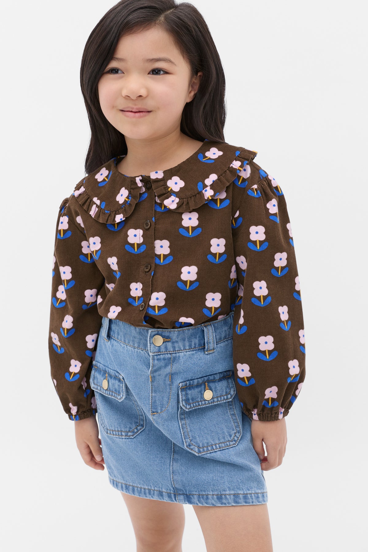 Cord Floral Top