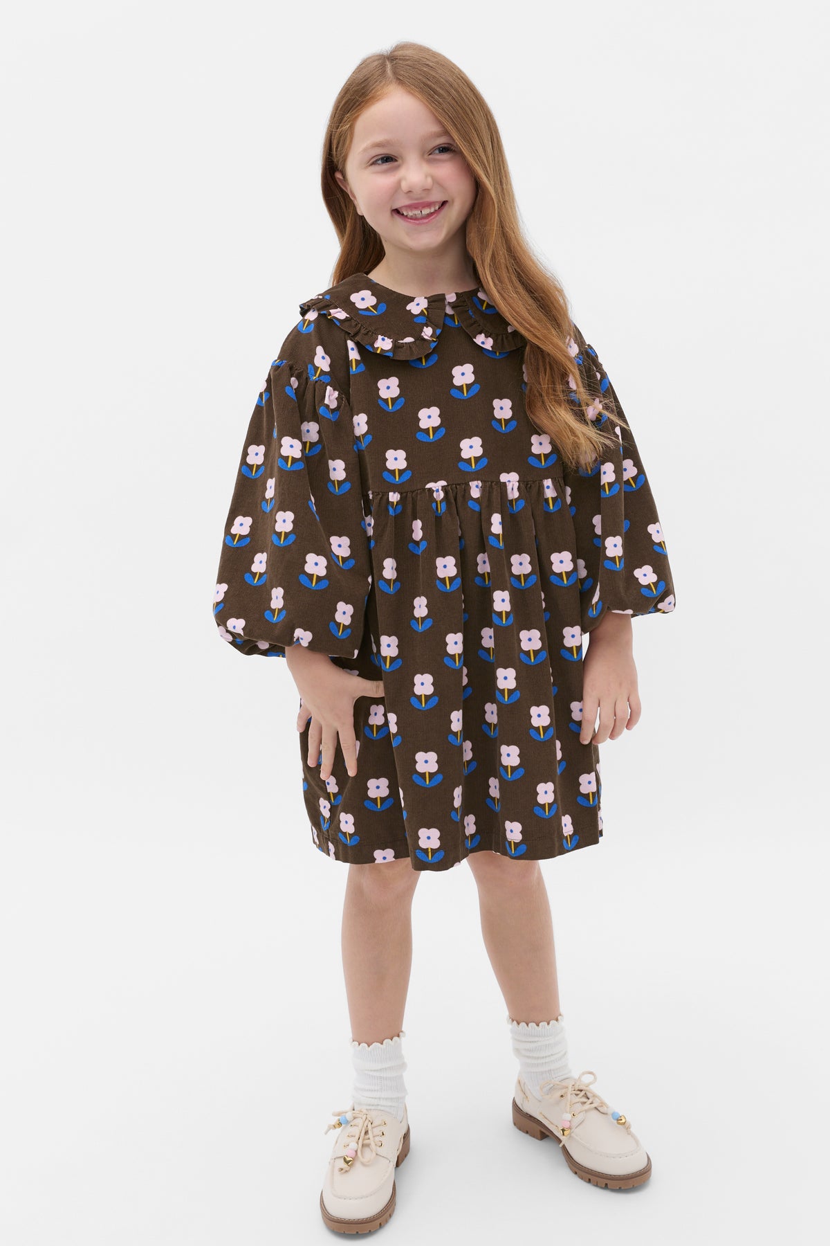 Cord Floral Dress