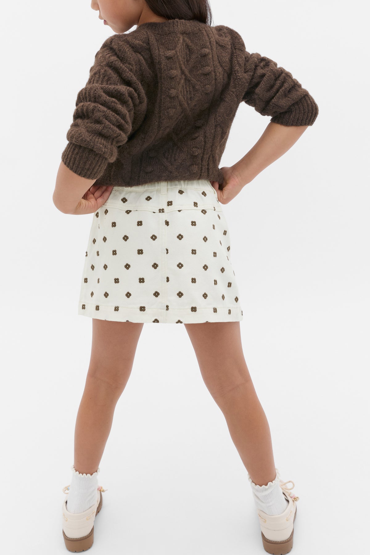 Embroidered Denim Skirt
