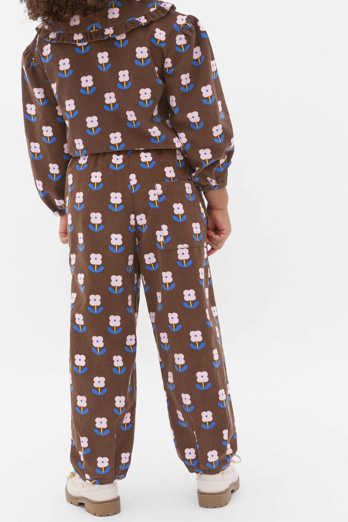 Cord Floral Balloon Pant