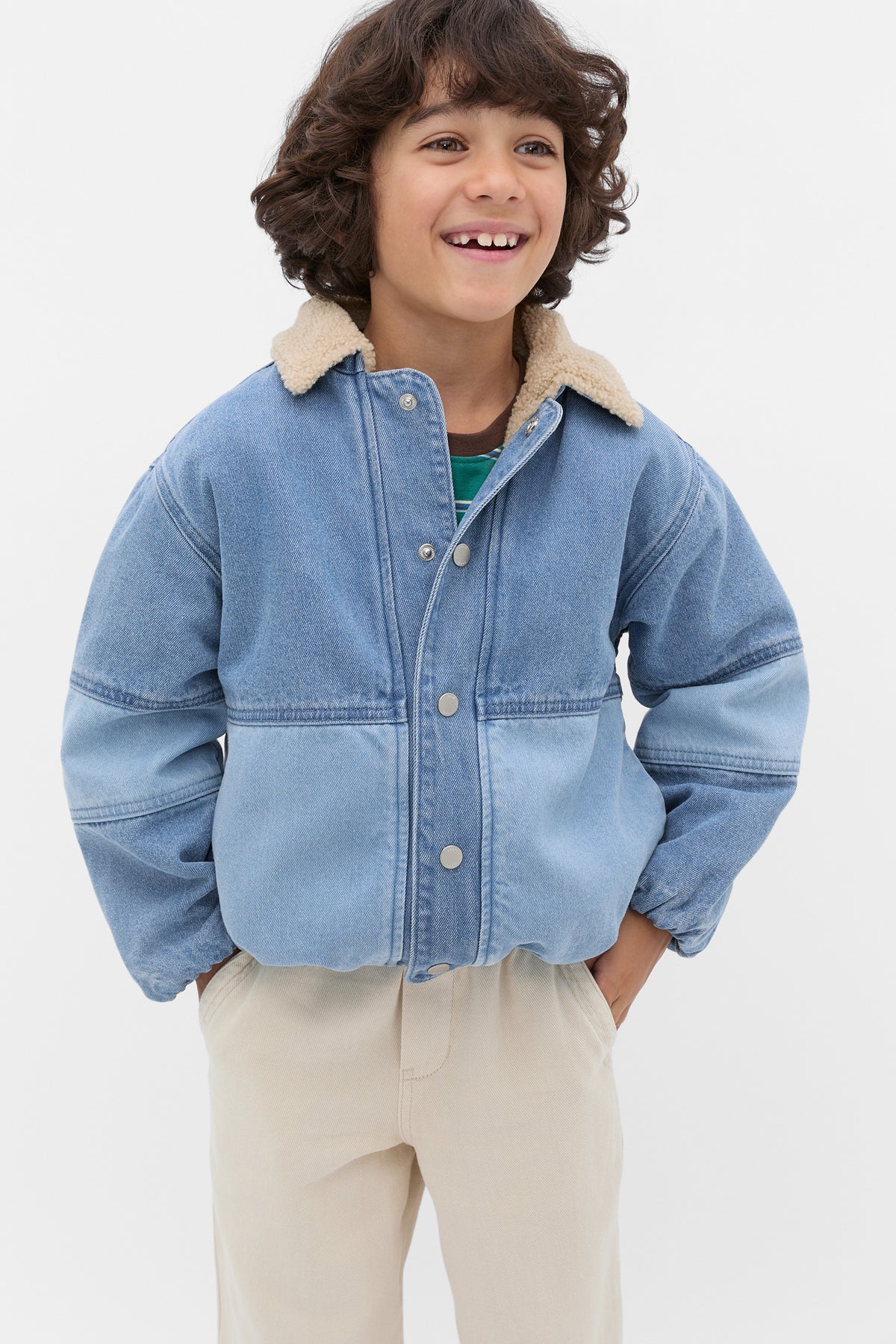 Two Tone Denim Bomber
