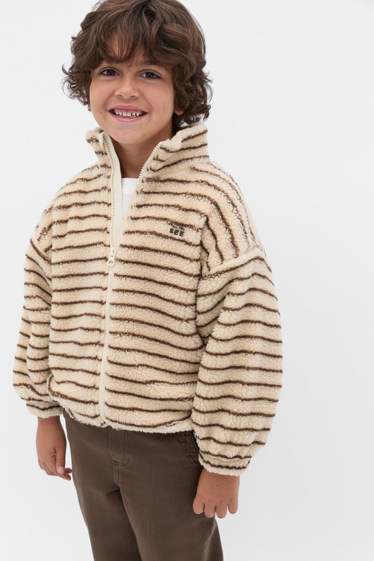 Stripe Teddy Jacket