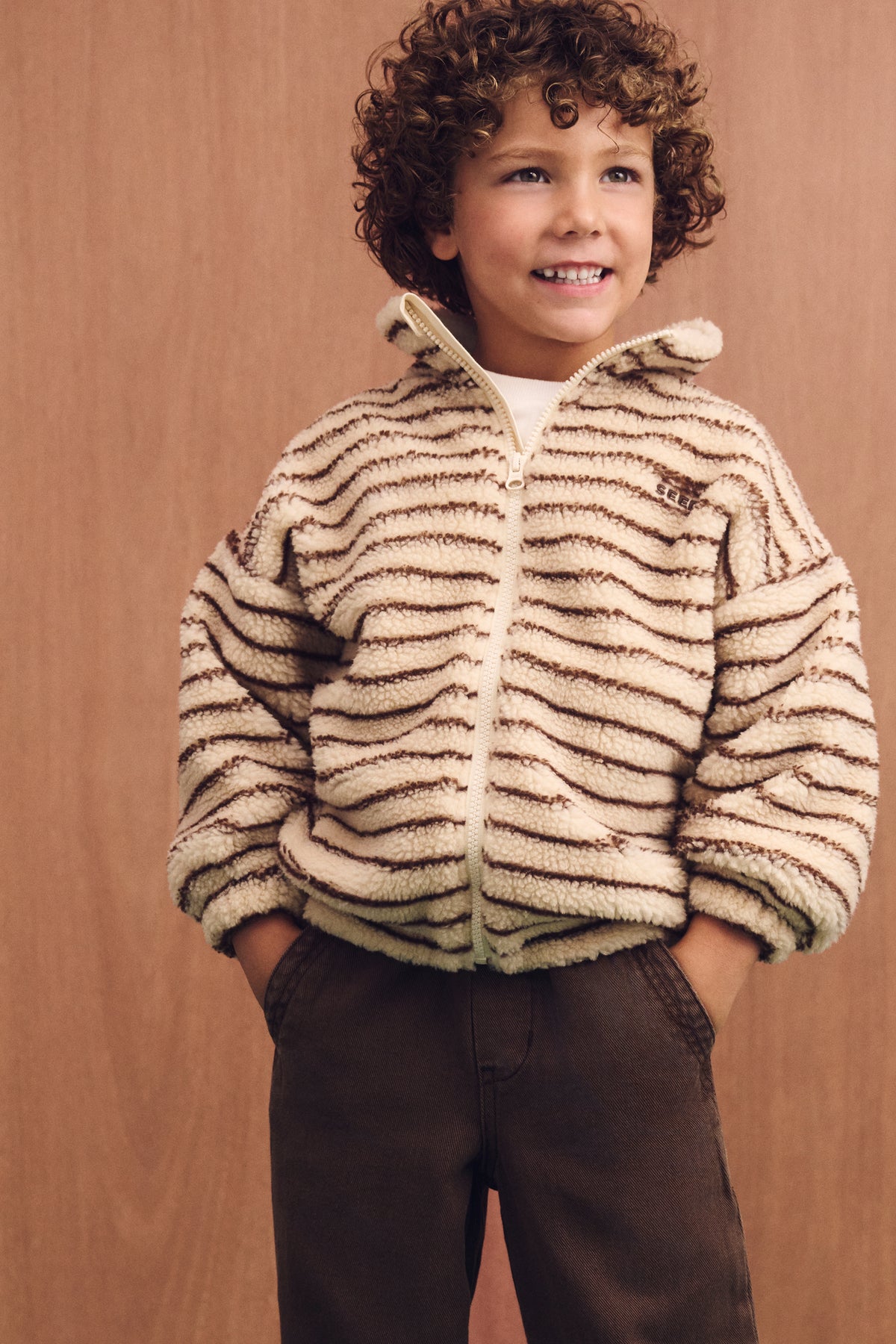 Stripe Teddy Jacket