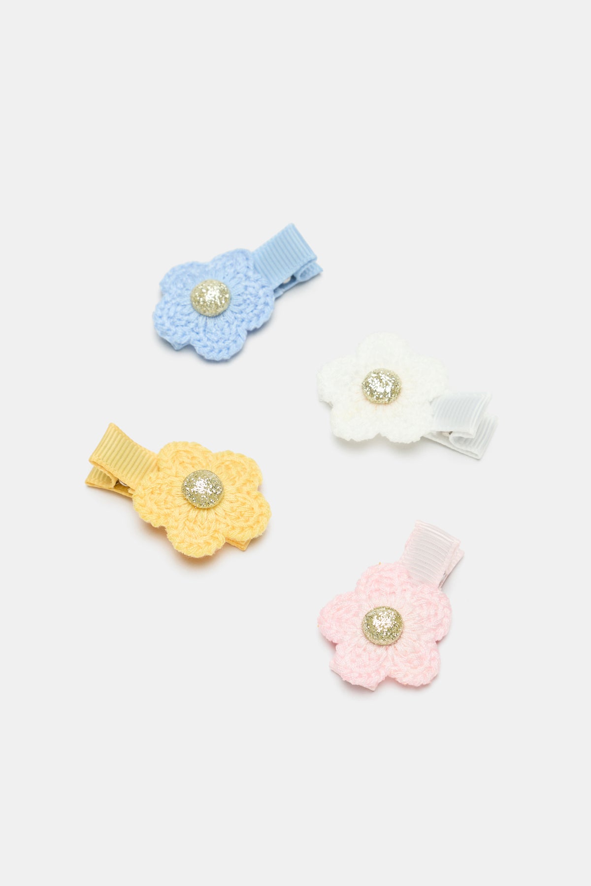 Crochet Flower Duck Clips