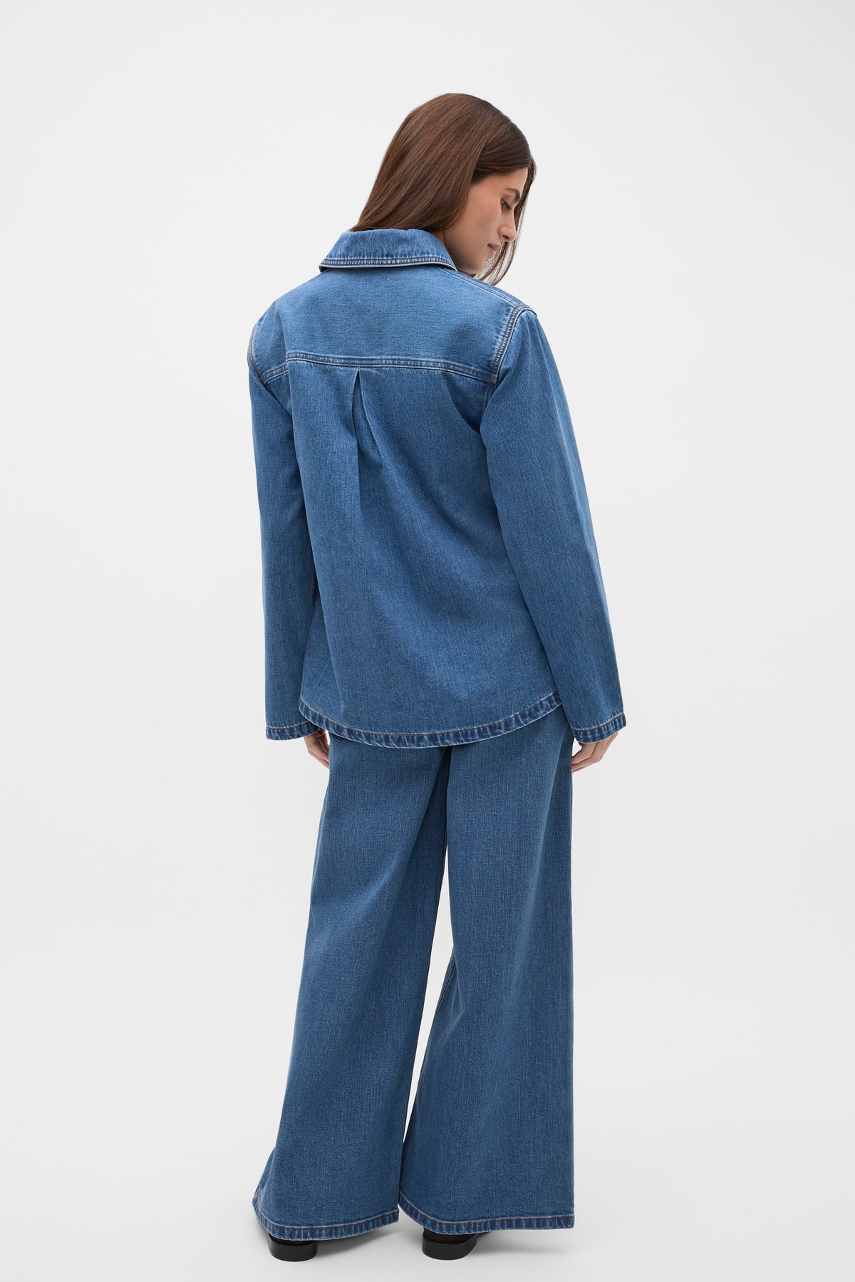 Denim Concealed Placket Shirt