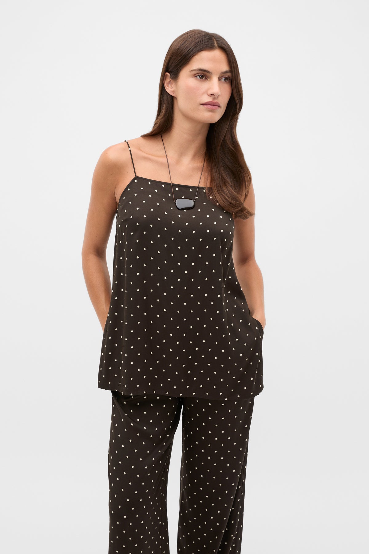 Spot Print Longline Cami