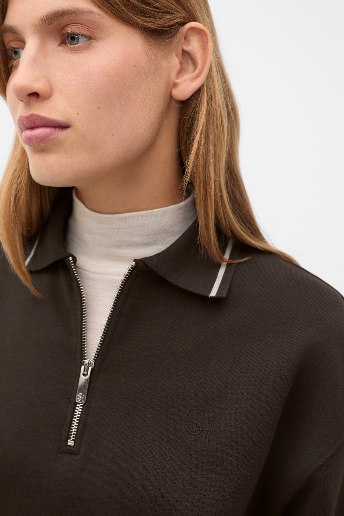 Cotton Terry Collared Sweat