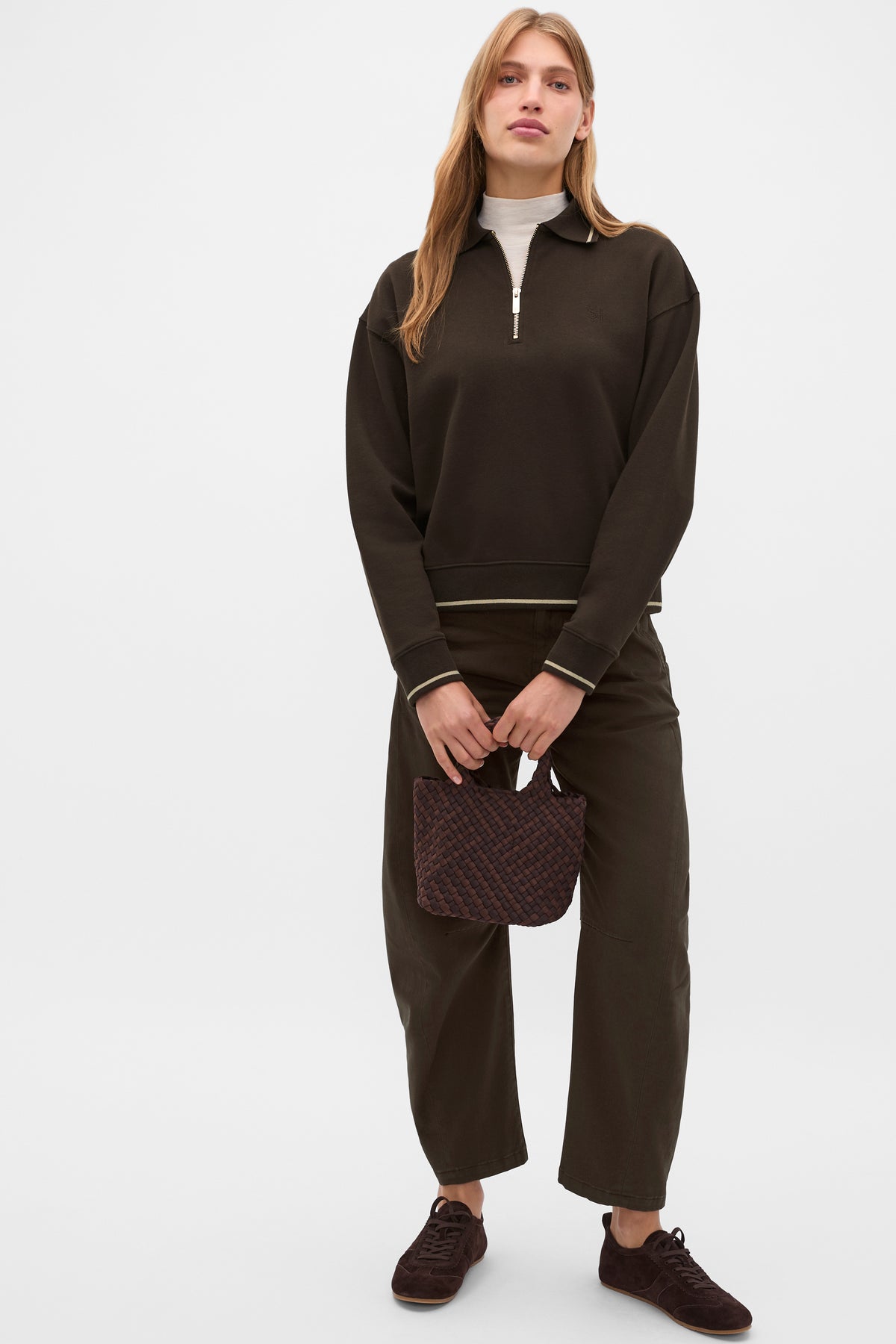 Cotton Terry Collared Sweat