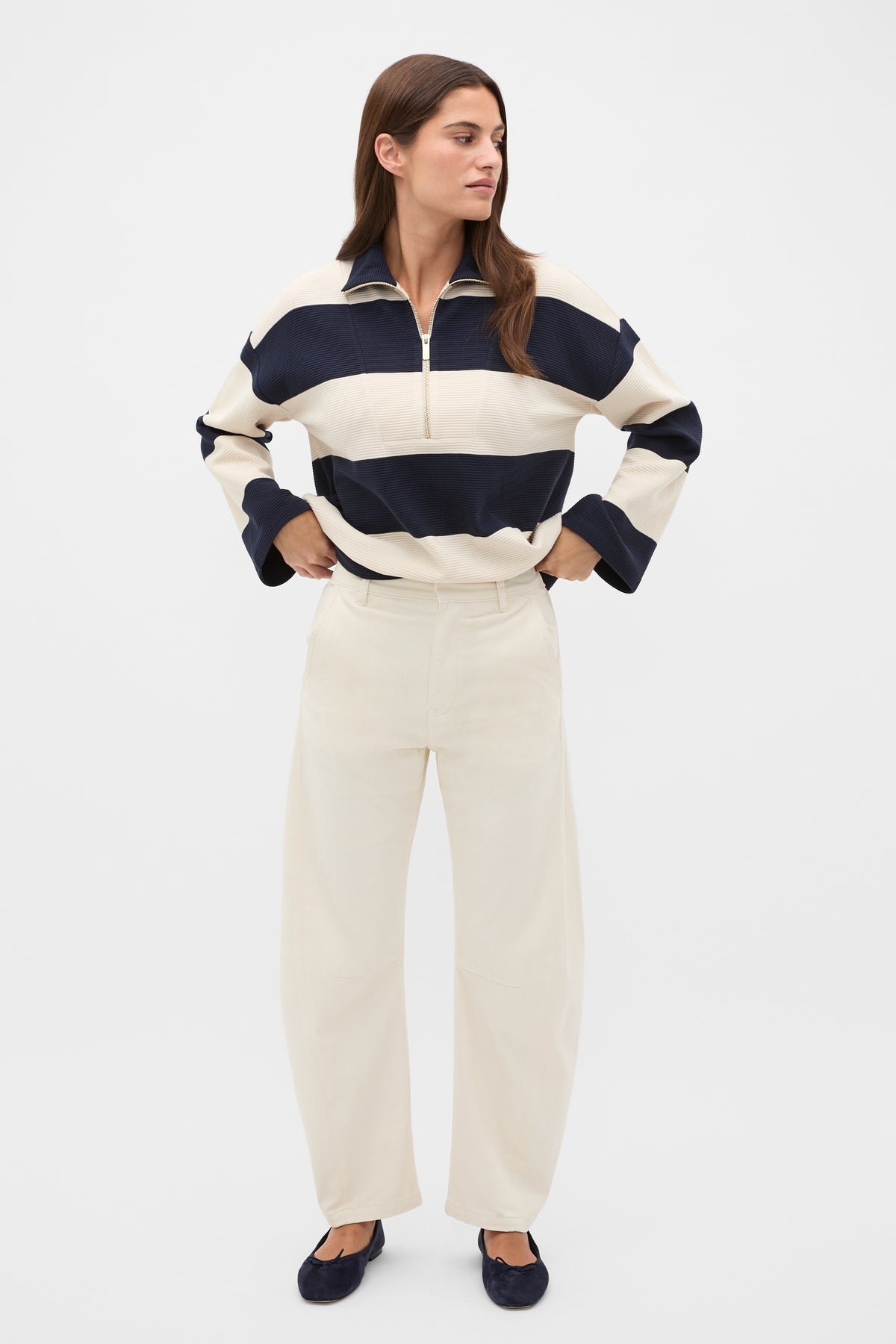 Half Zip Stripe Sweat