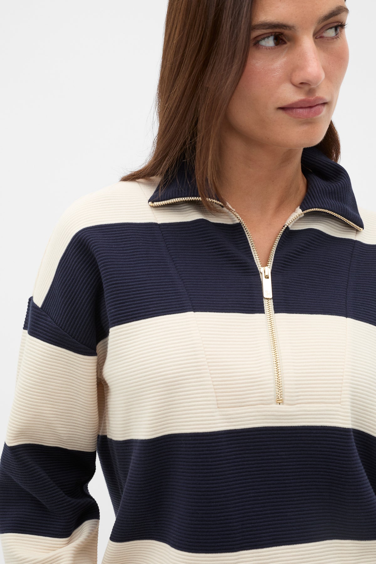 Half Zip Stripe Sweat