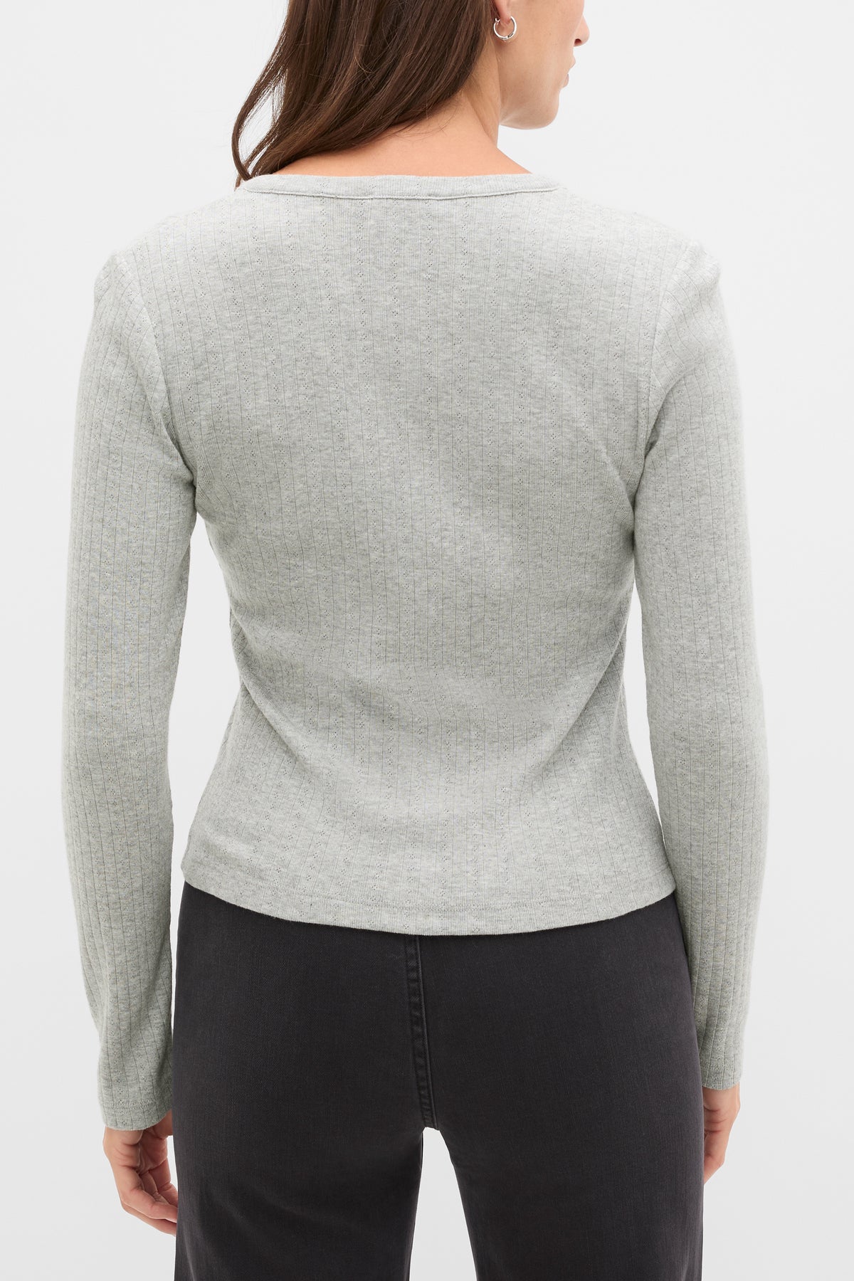Pointelle Long Sleeve Cardigan