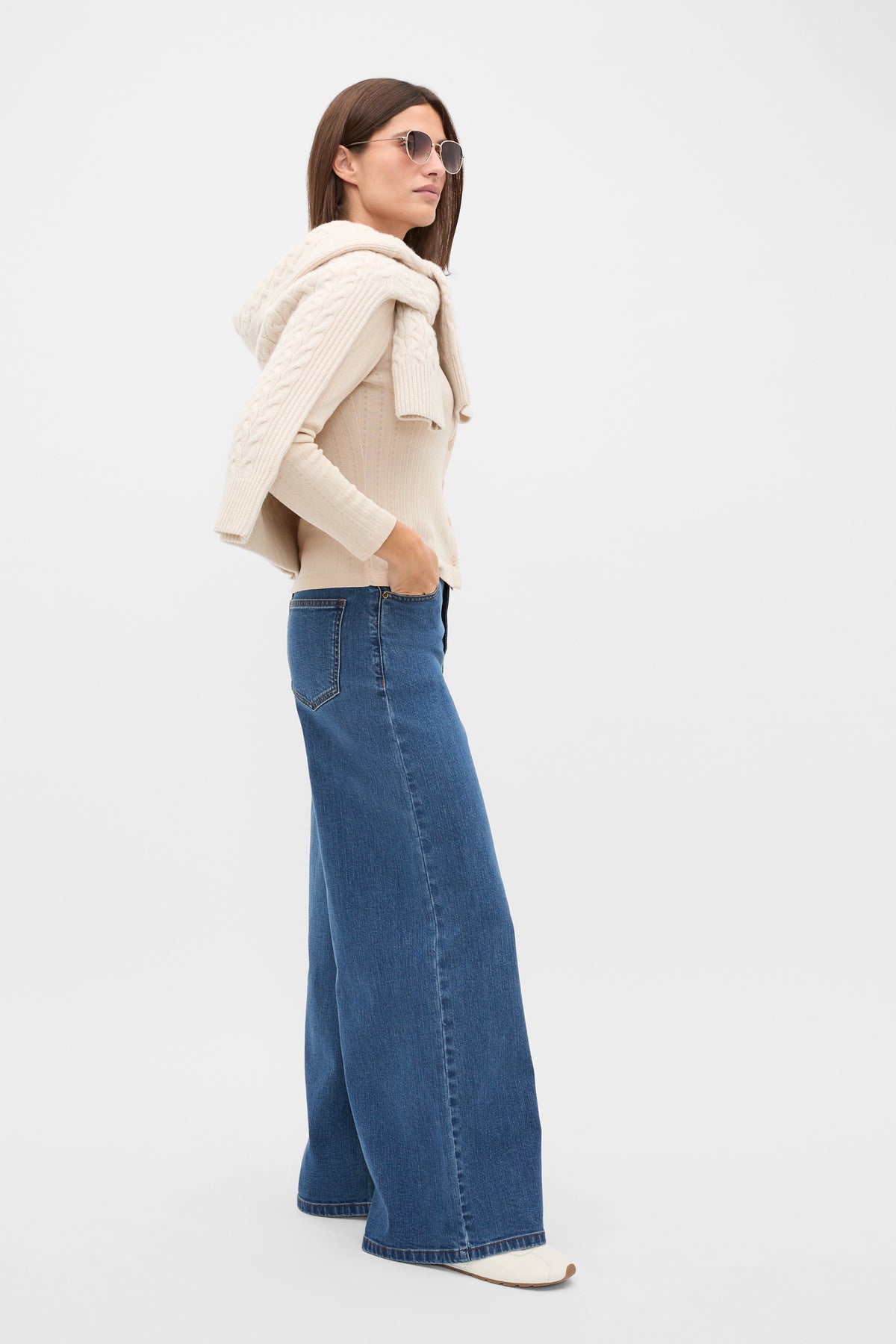 Pointelle Long Sleeve Cardigan
