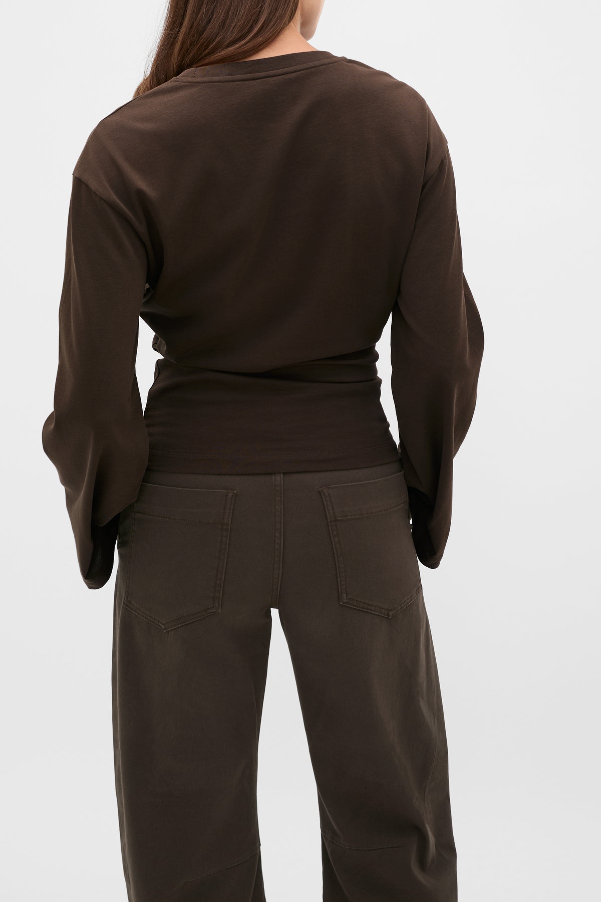 Cotton Long Sleeve Waisted Top