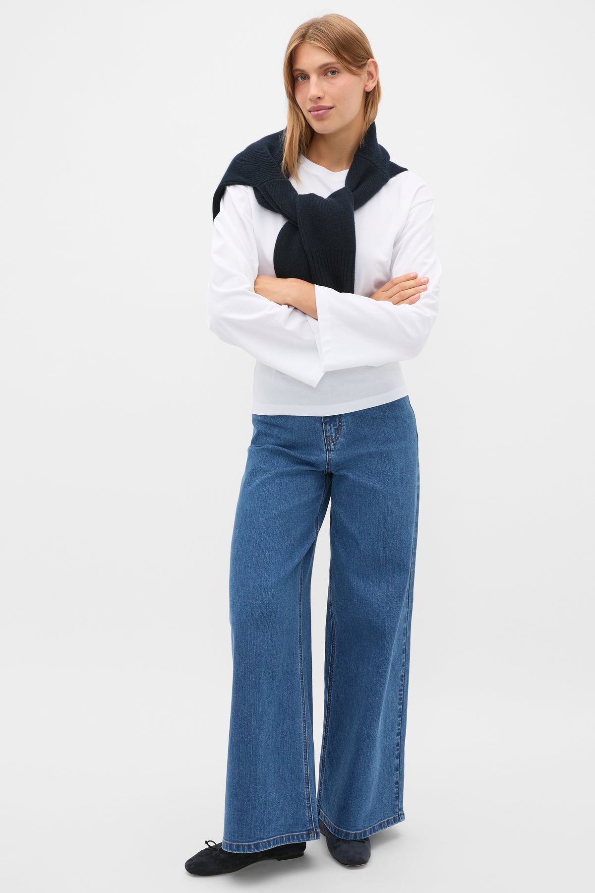 Cotton Long Sleeve Waisted Top