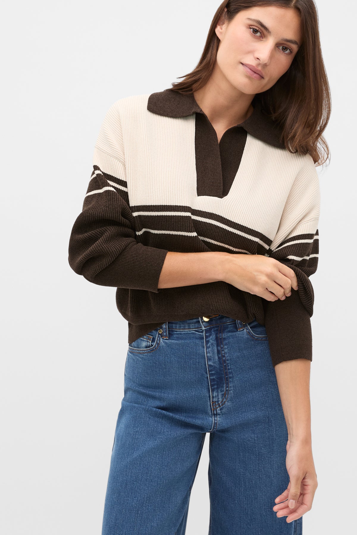 Collared Breton Stripe Knit