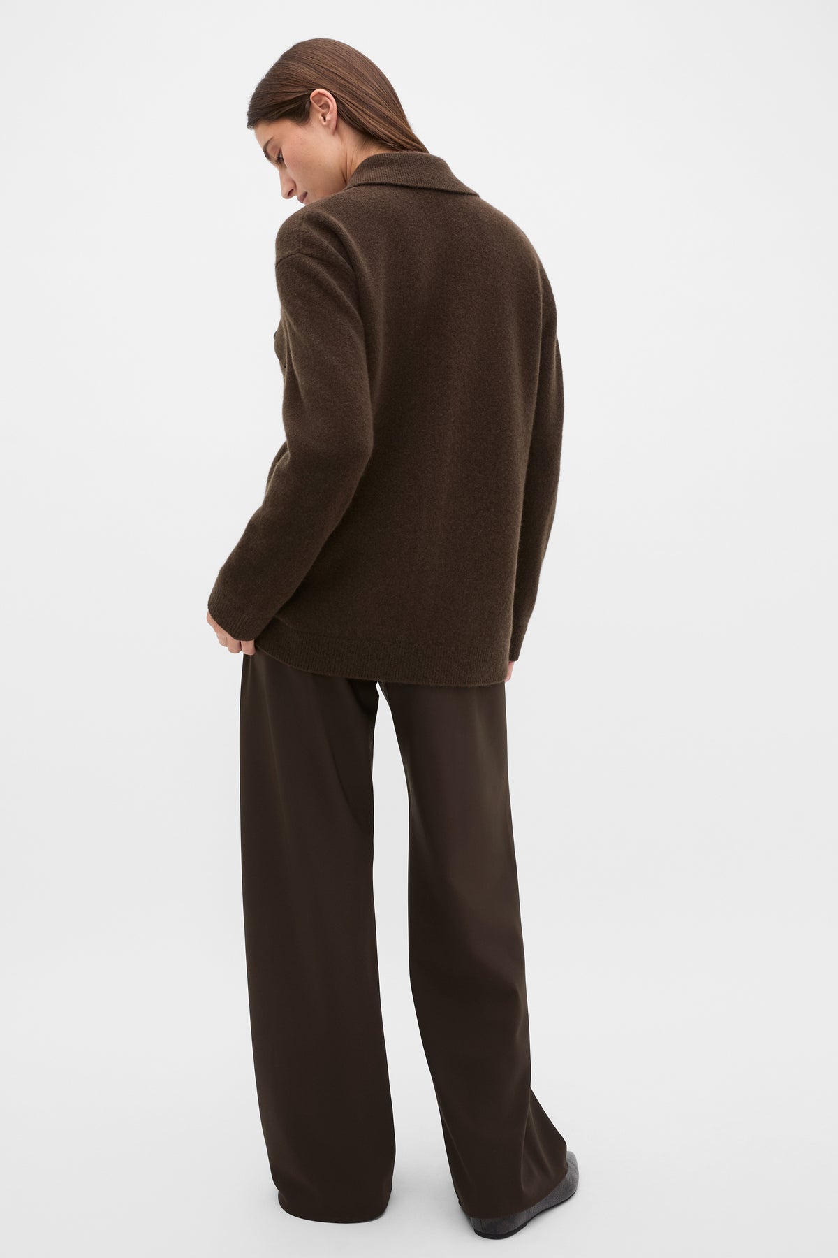 Brushed Wool Collared Cardigan