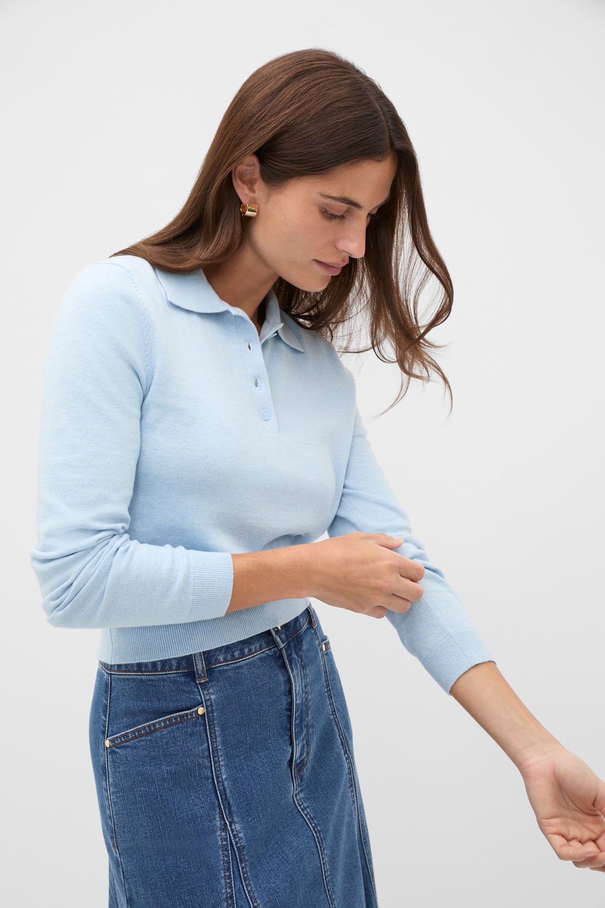 Cotton Blend Polo Knit