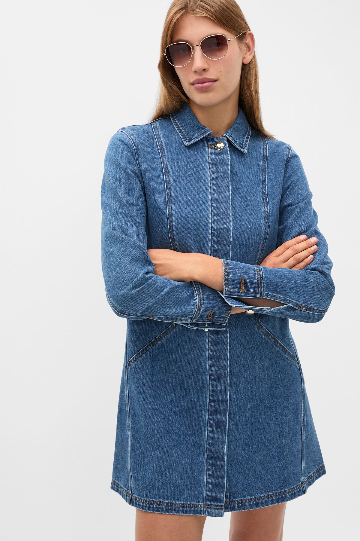 Denim Longsleeve Mini Dress