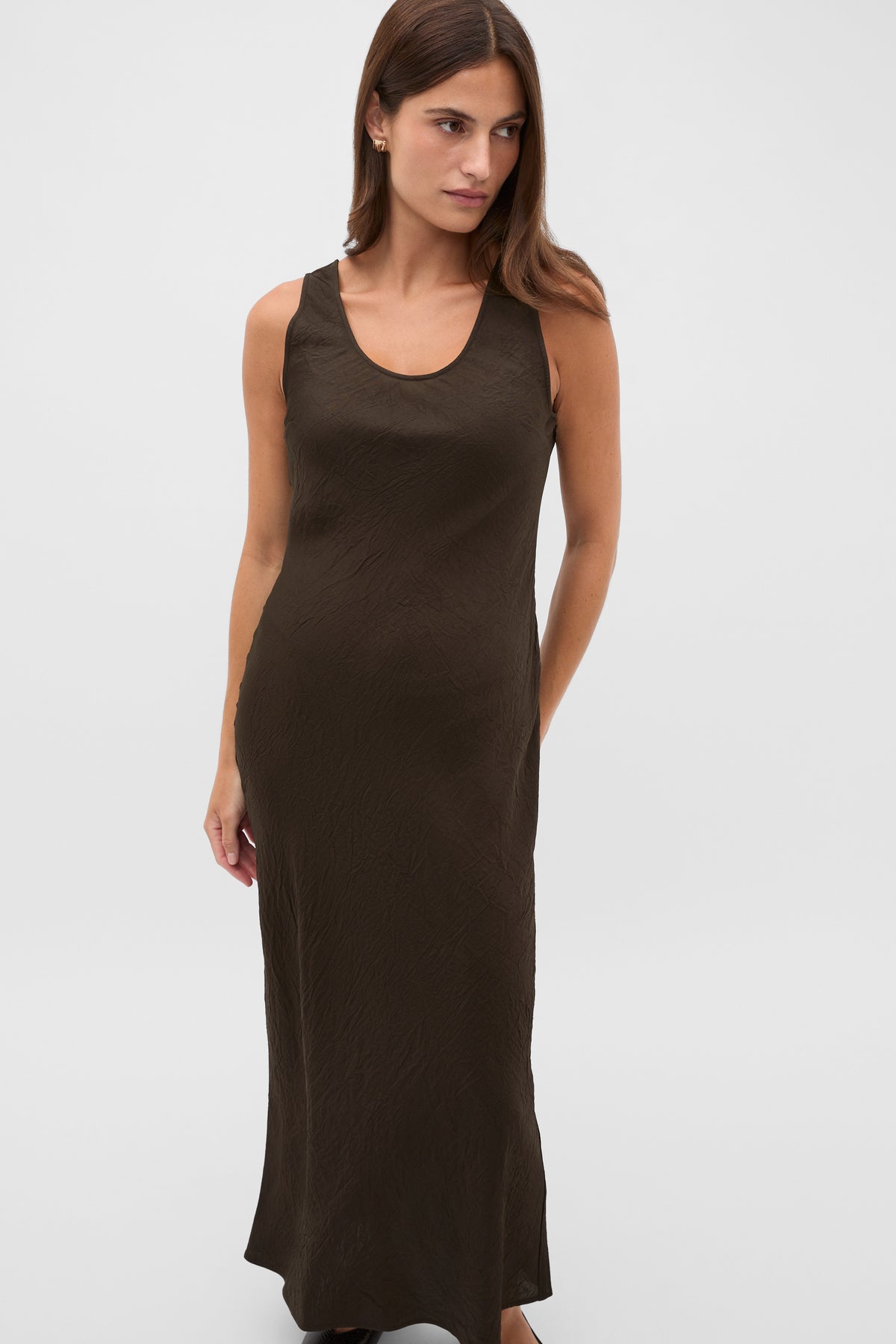 Textured Satin Slip Dress