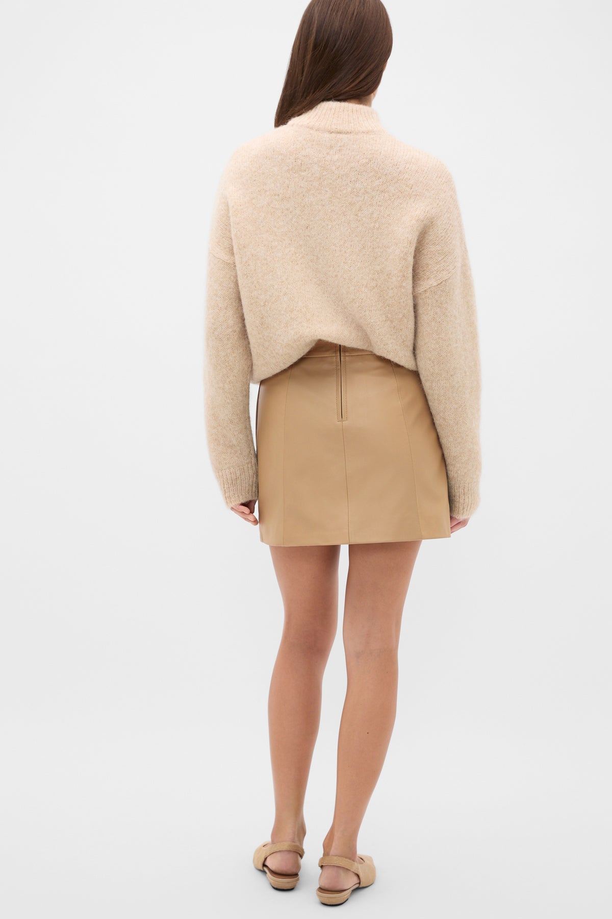 Leather Panelled Mini Skirt