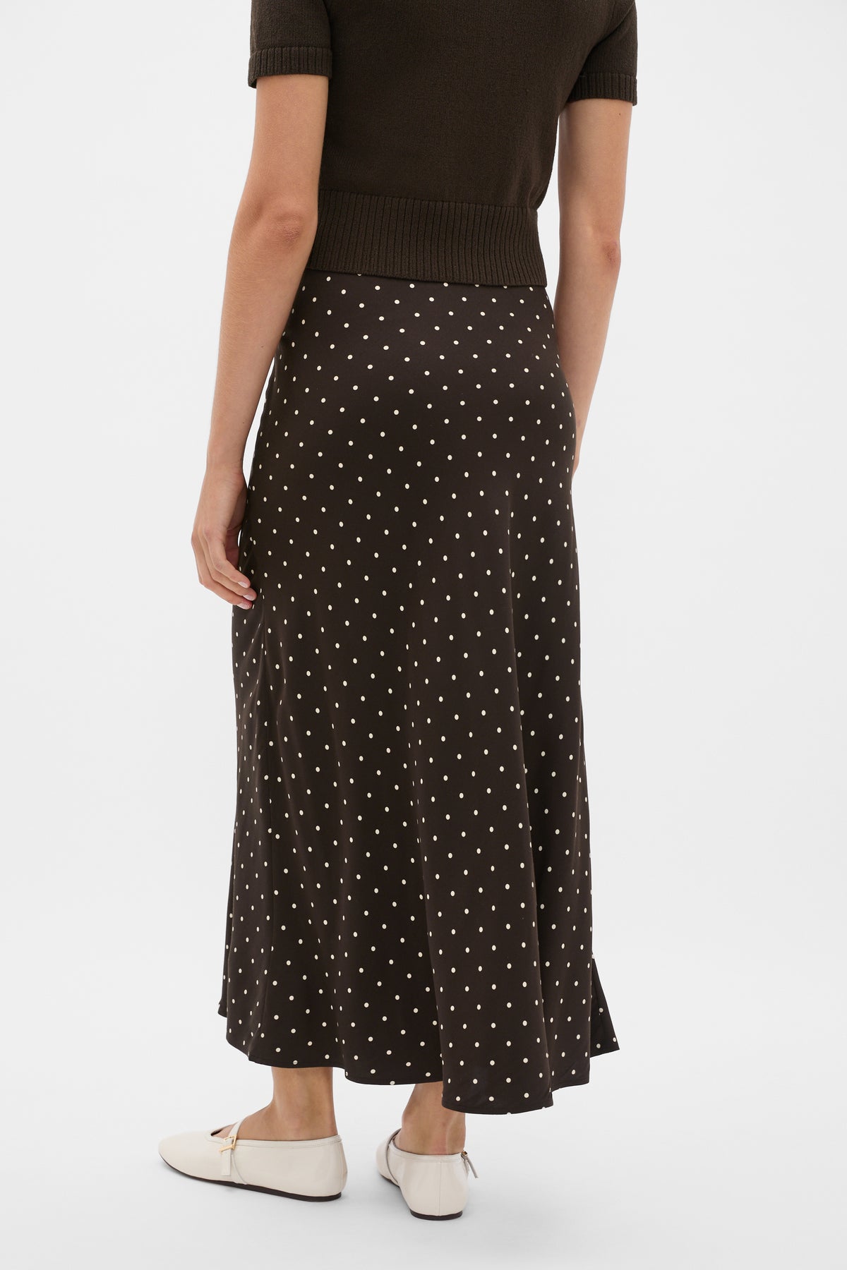 Spot Print Midi Skirt