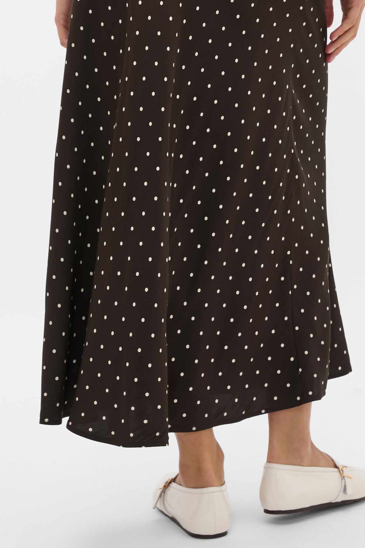 Spot Print Midi Skirt