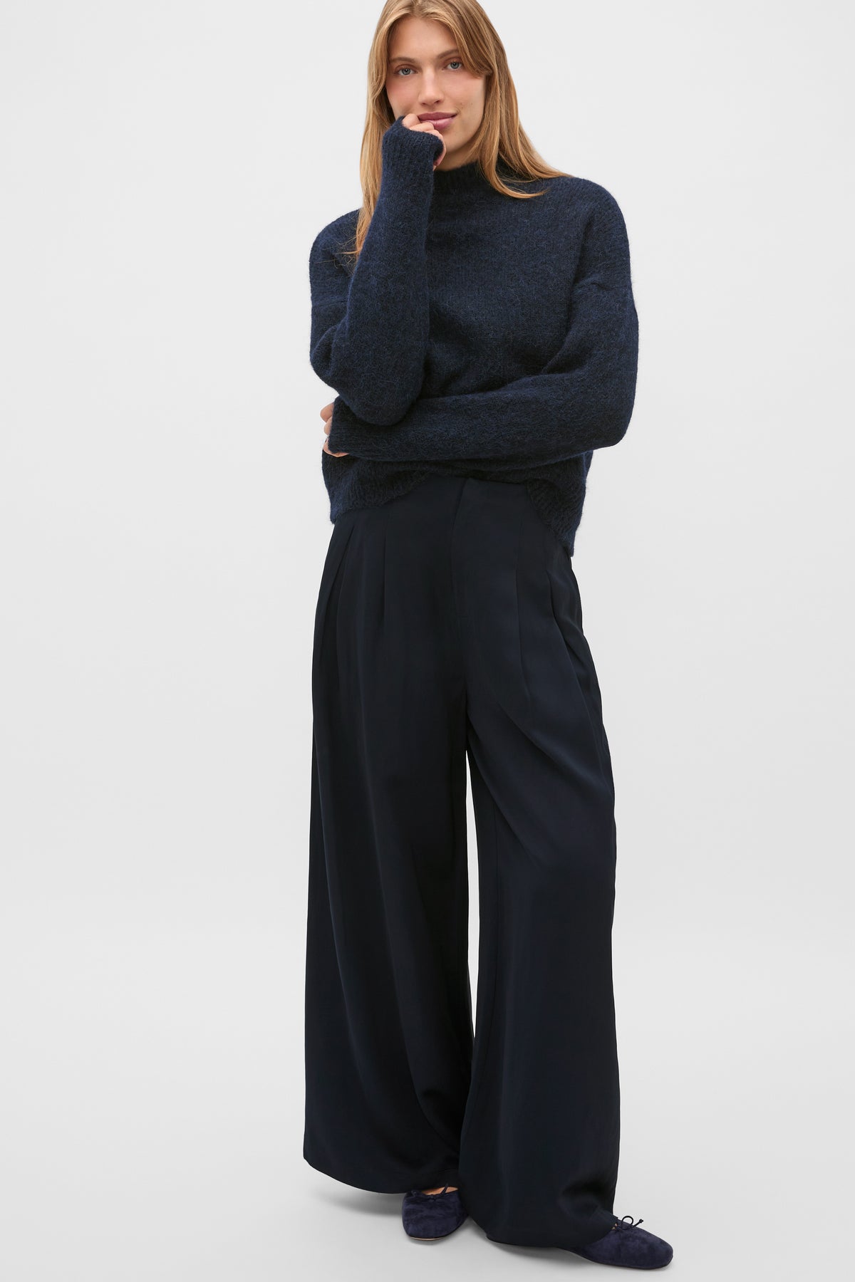 Pleat Front Palazzo Pant