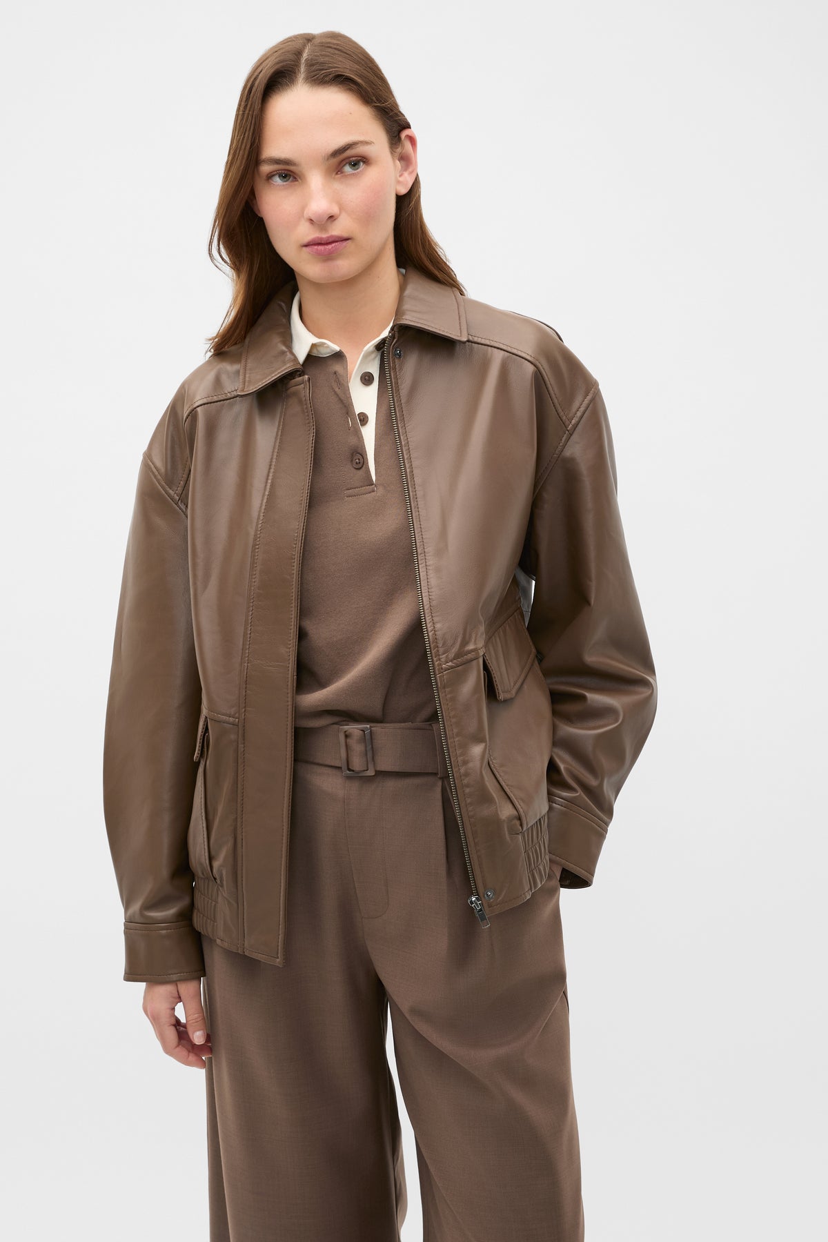 Leather Bomber Jacket