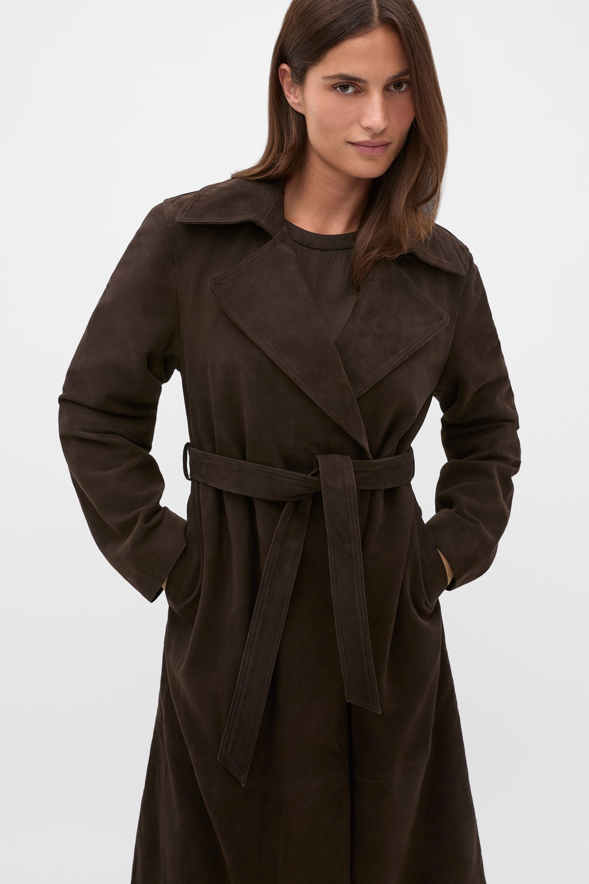 Suede Trench Coat