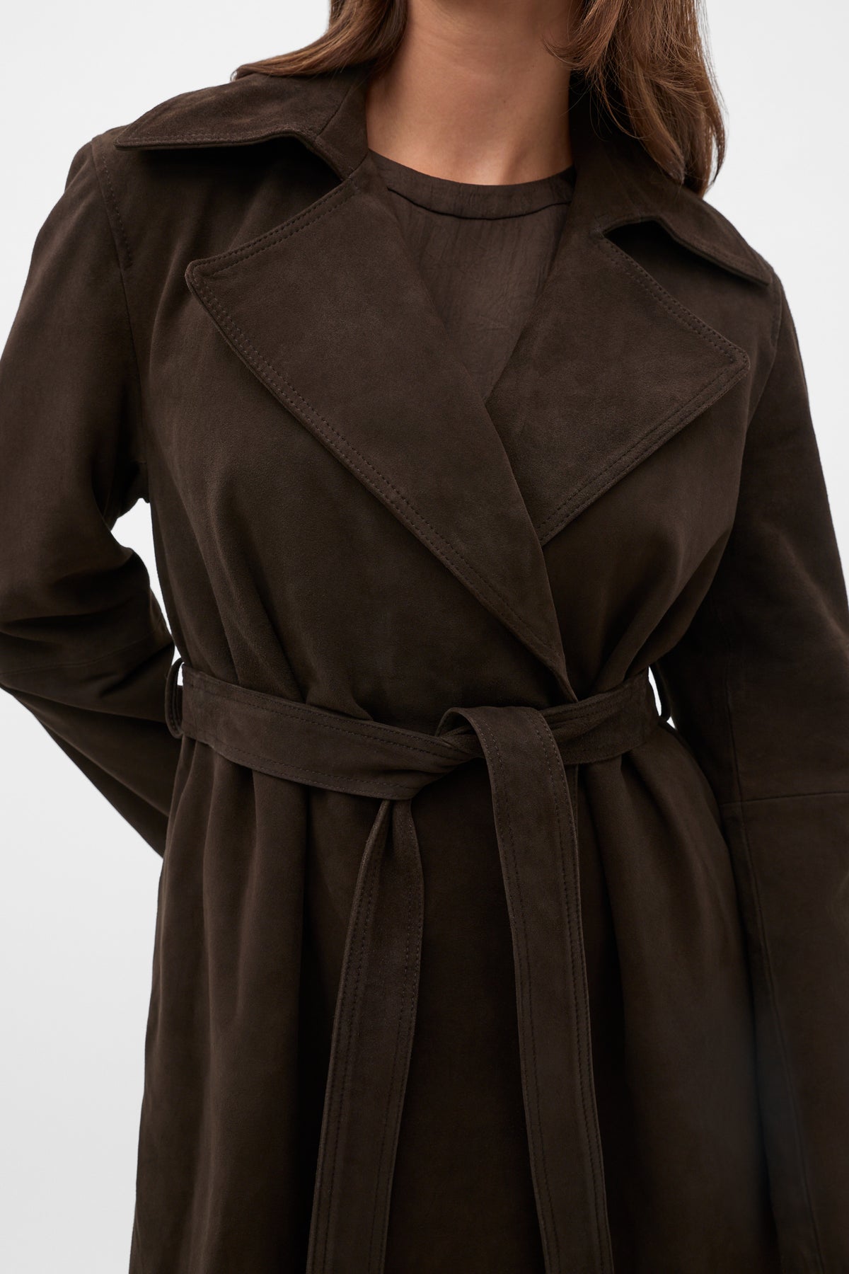 Suede Trench Coat