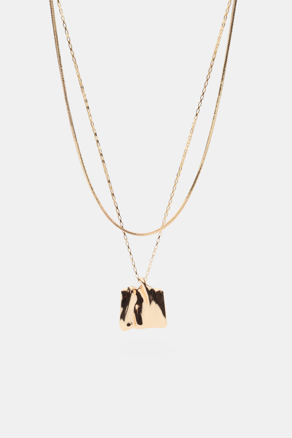 Square Molten Pendant Necklace