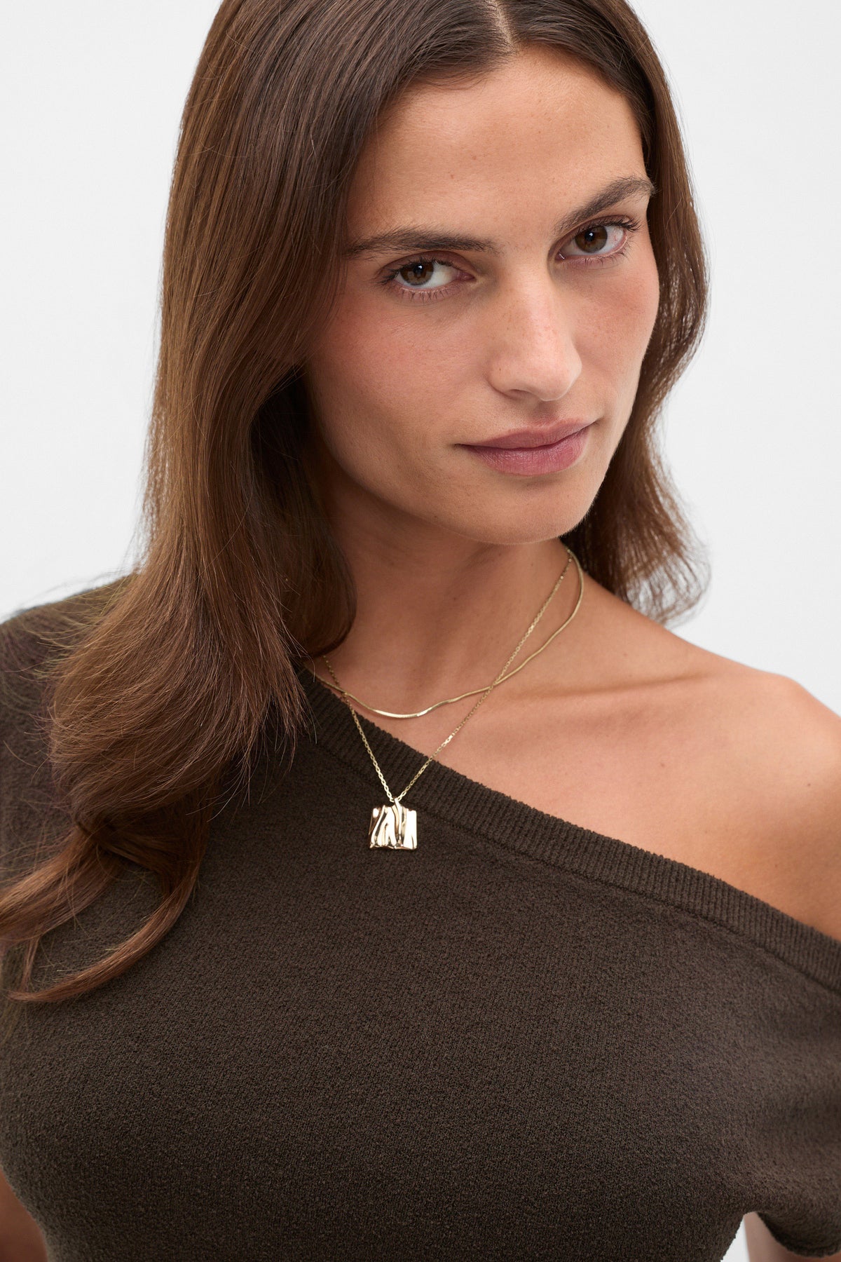 Square Molten Pendant Necklace