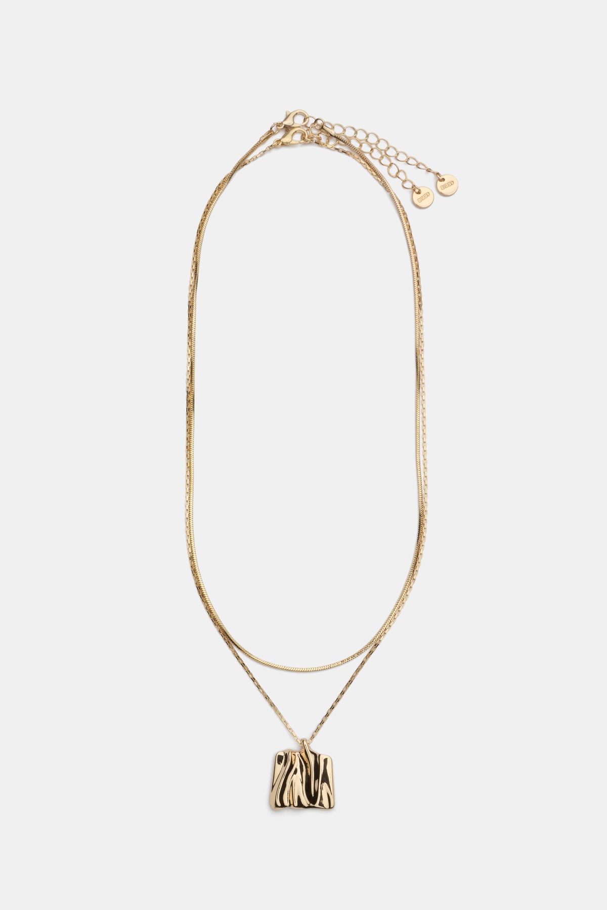 Square Molten Pendant Necklace
