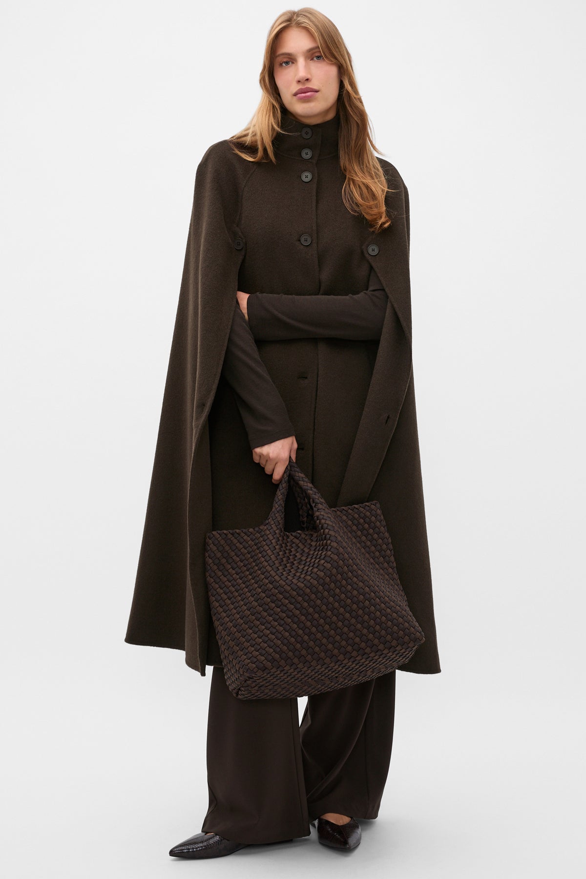Woven Textured East West Tote