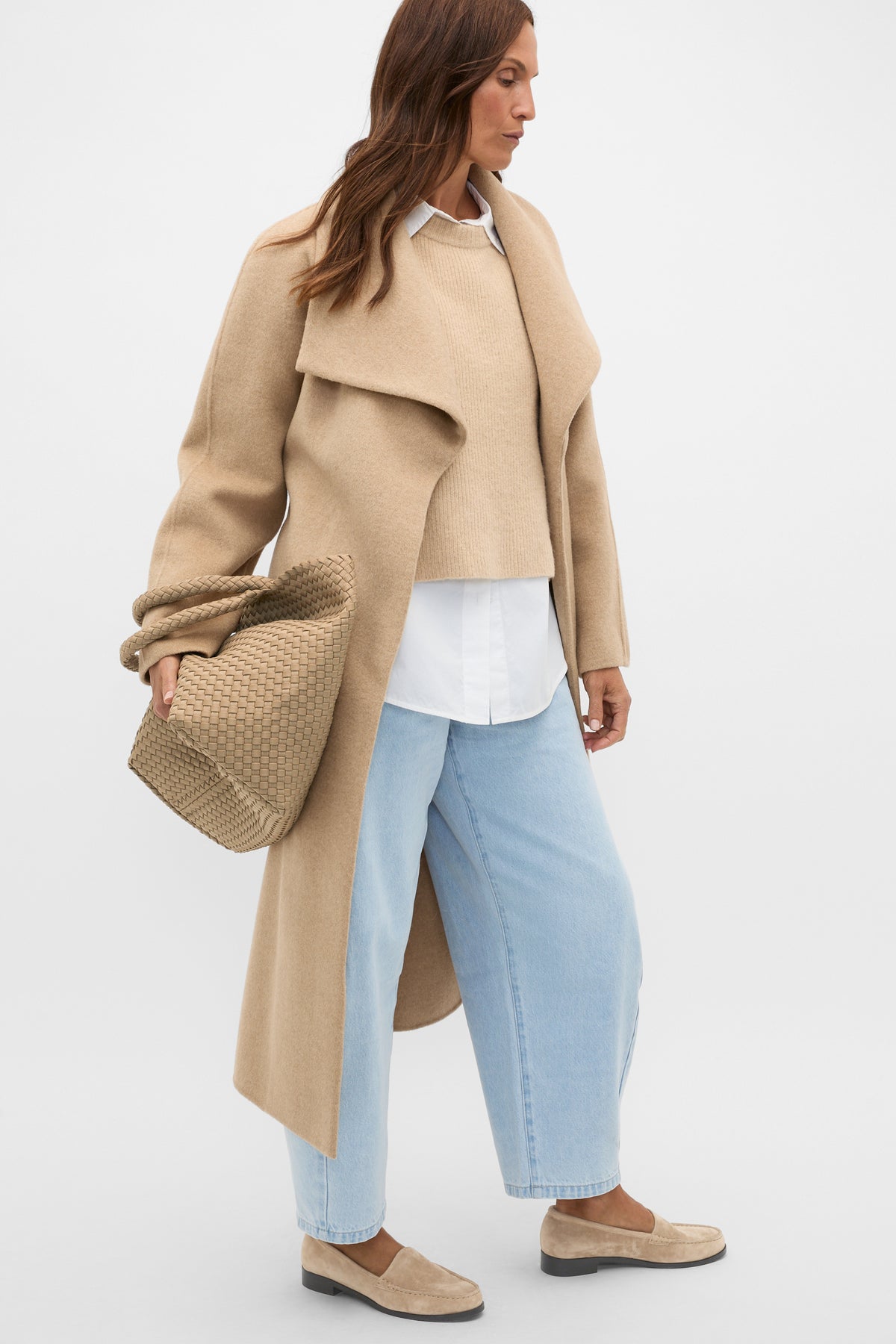 Woven Textured East West Tote