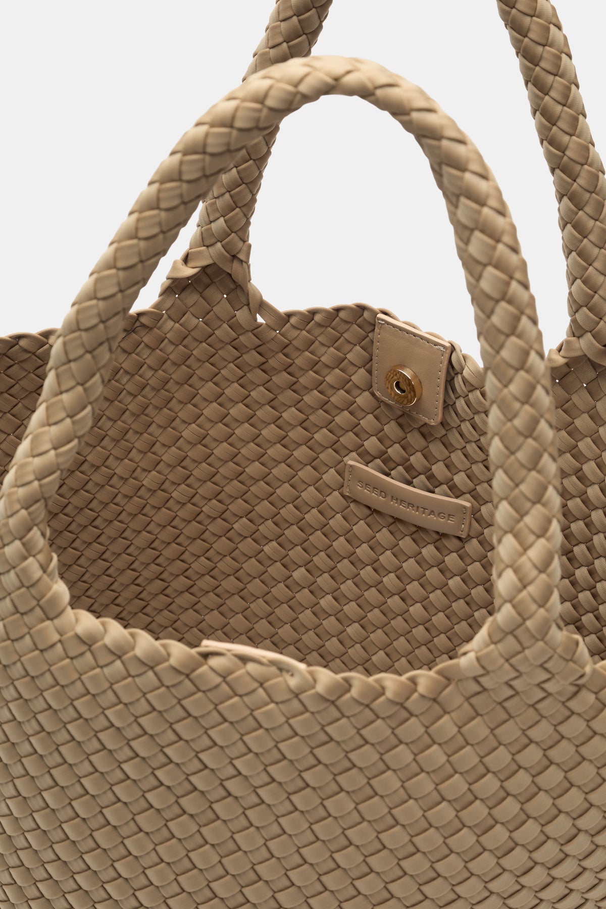 Woven Textured East West Tote