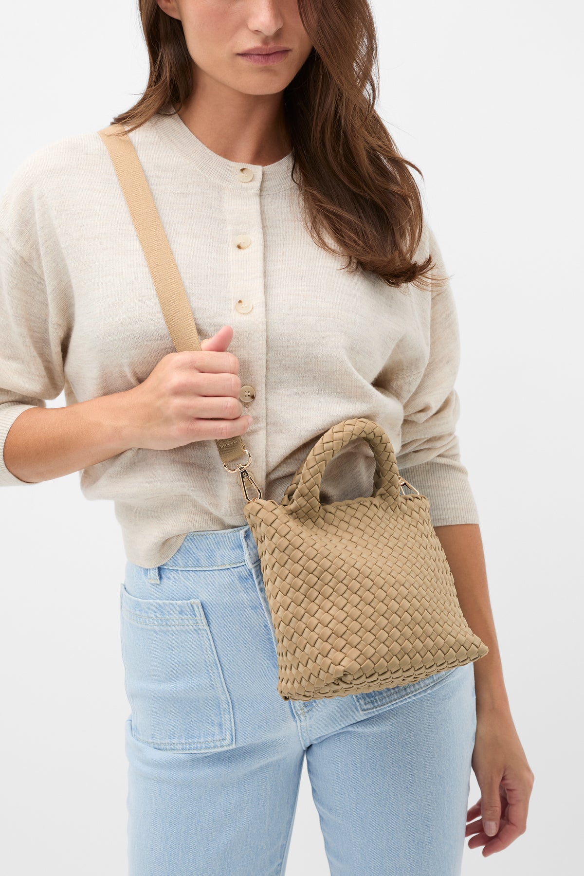Woven Textured Crossbody Bag