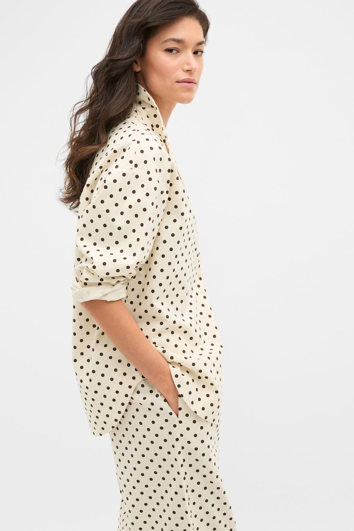 Spot Flannelette Shirt and Pant PJ Set