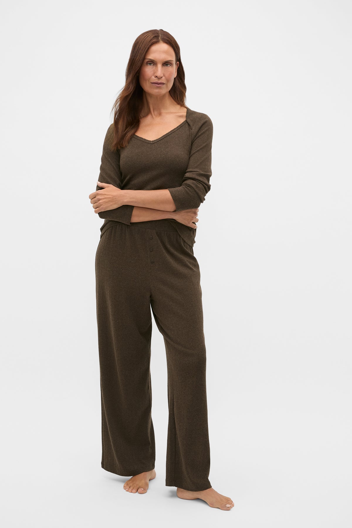 Pointelle Top and Pant PJ Set