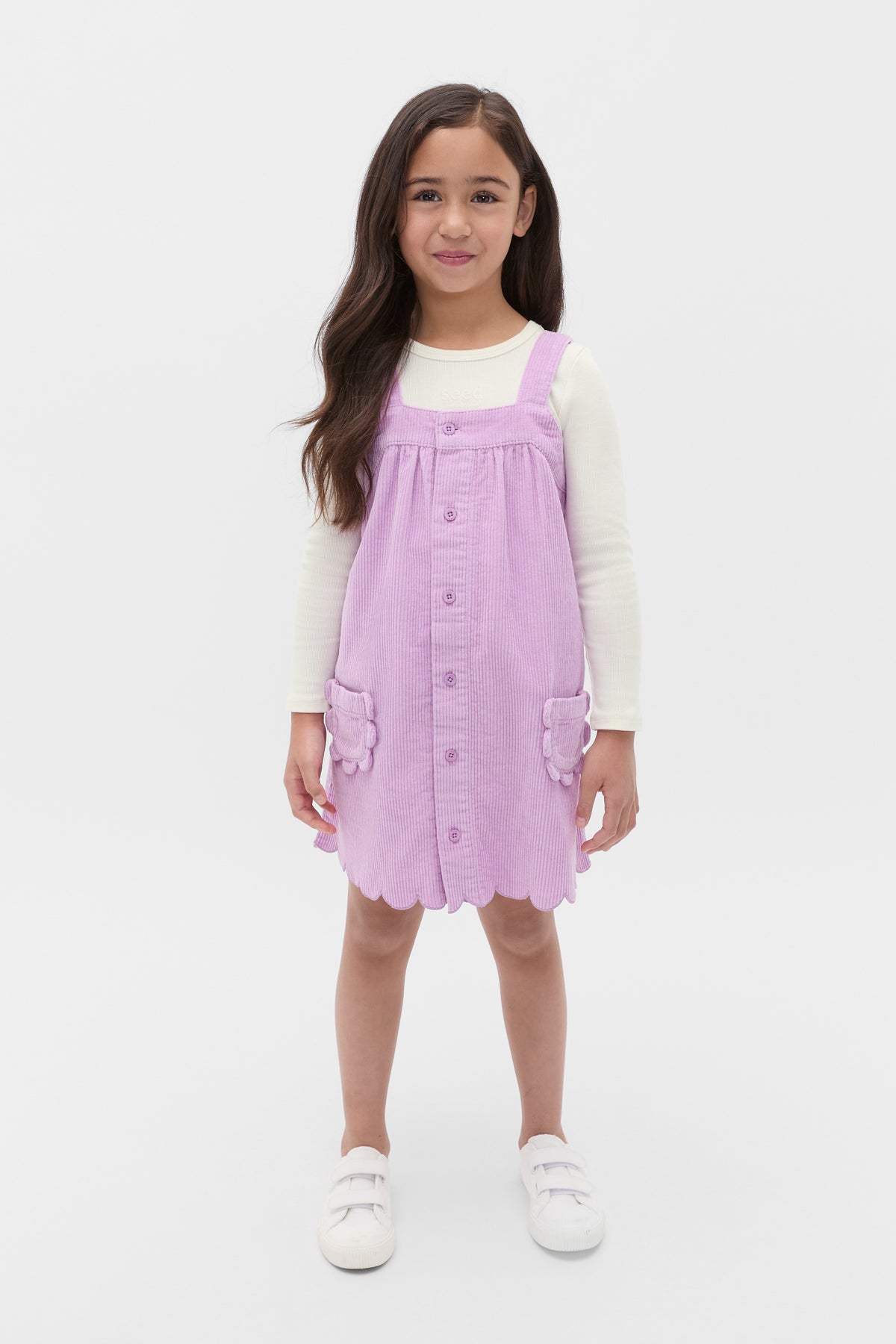 Scallop Cord Pinafore