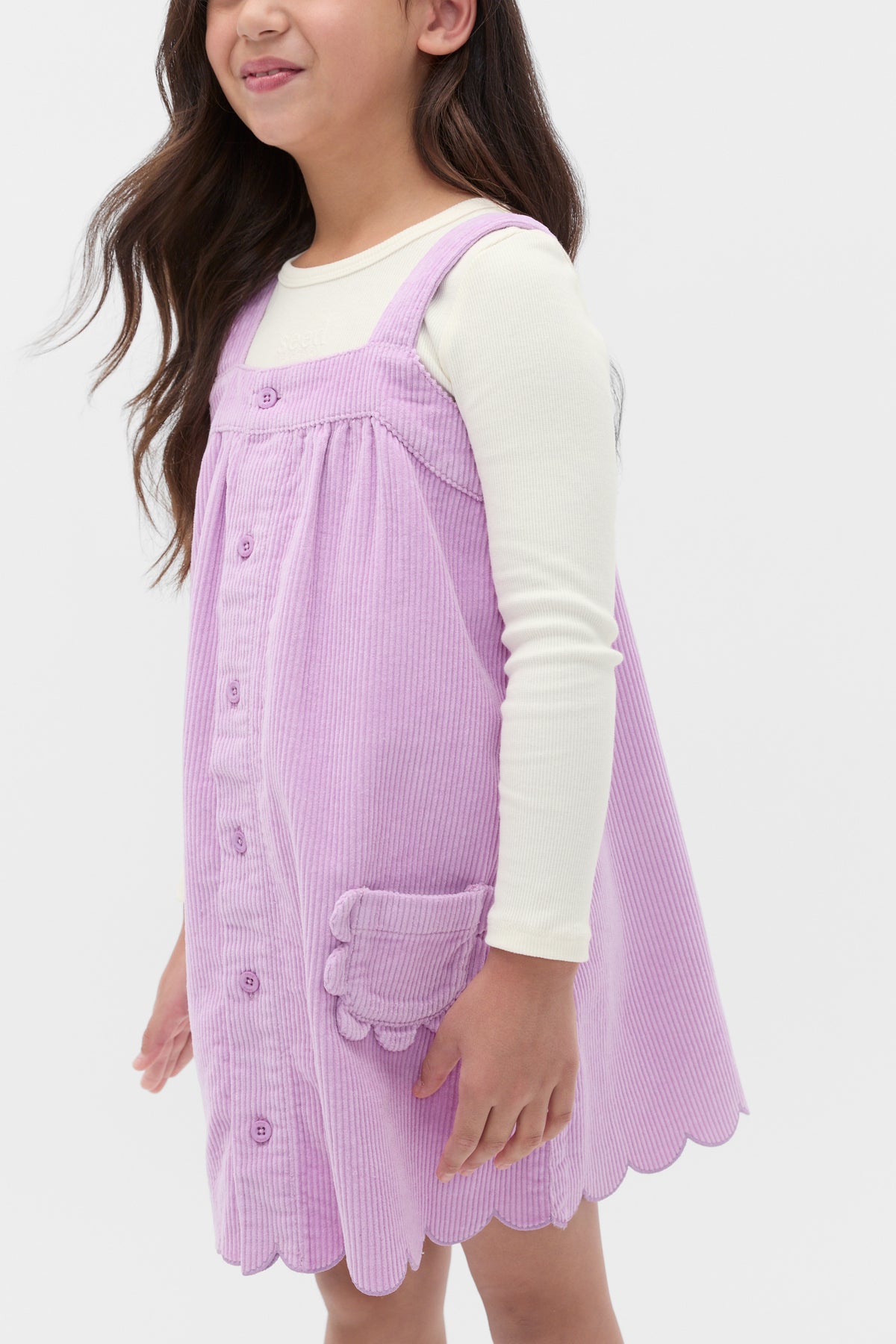 Scallop Cord Pinafore
