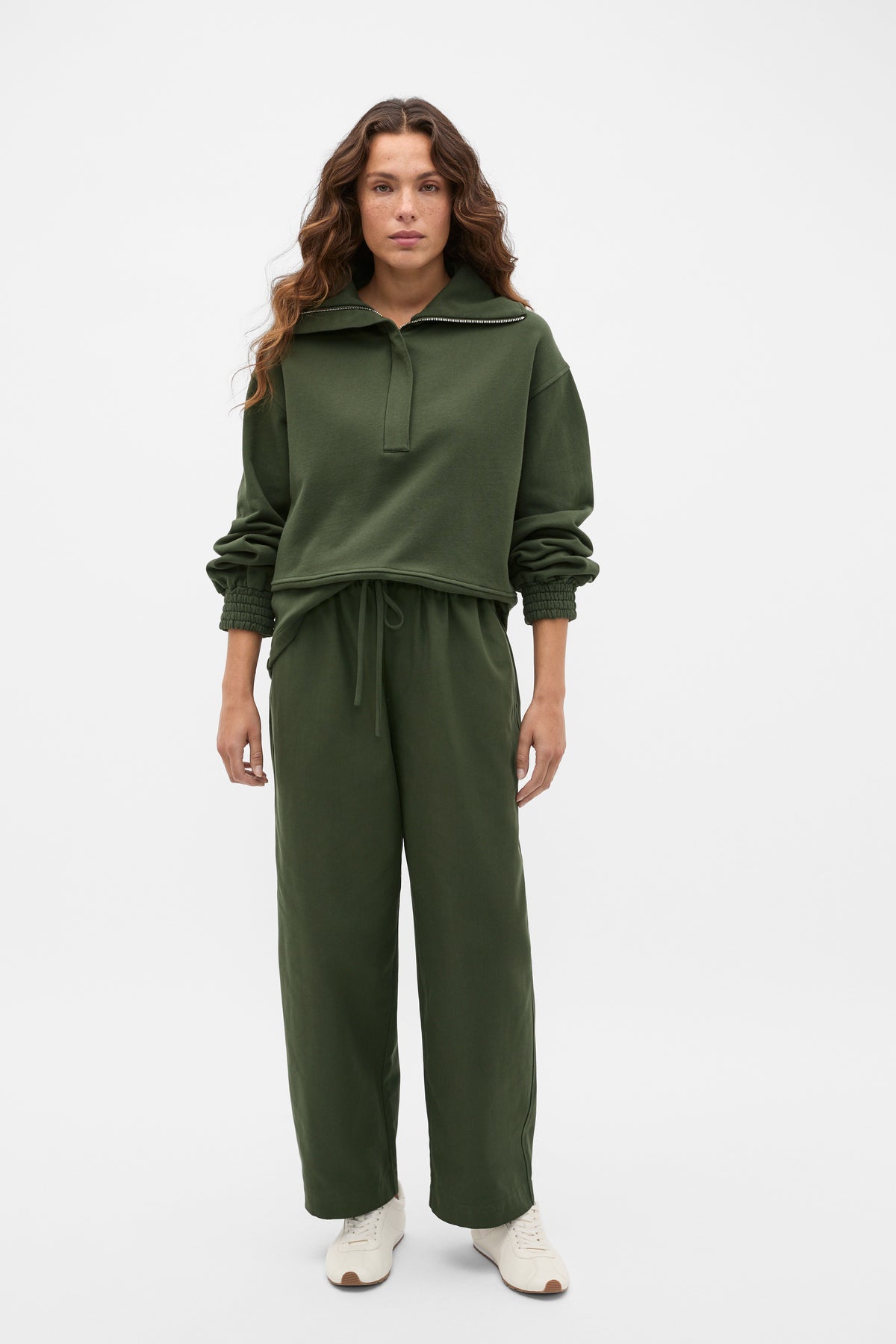Terry Half Placket Sweat