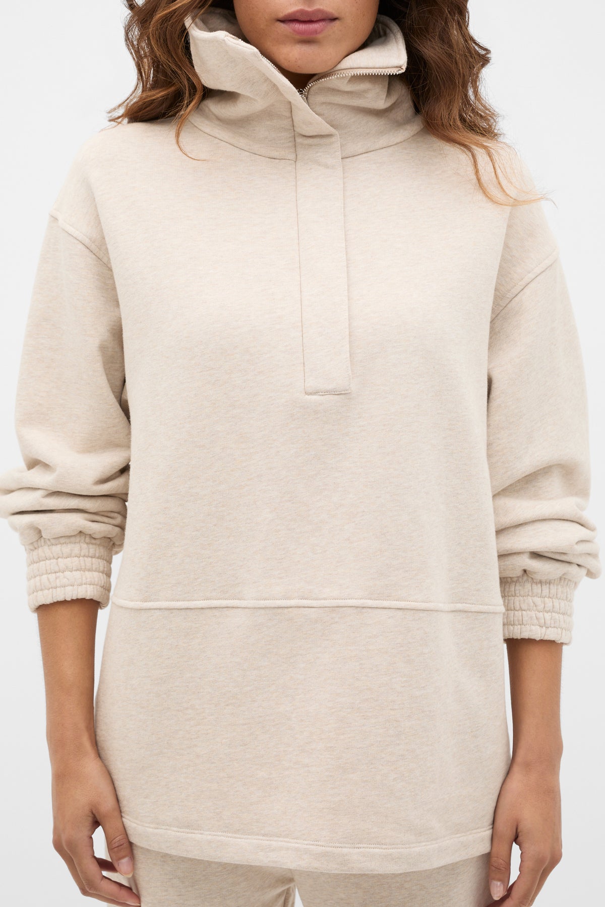 Terry Half Placket Sweat