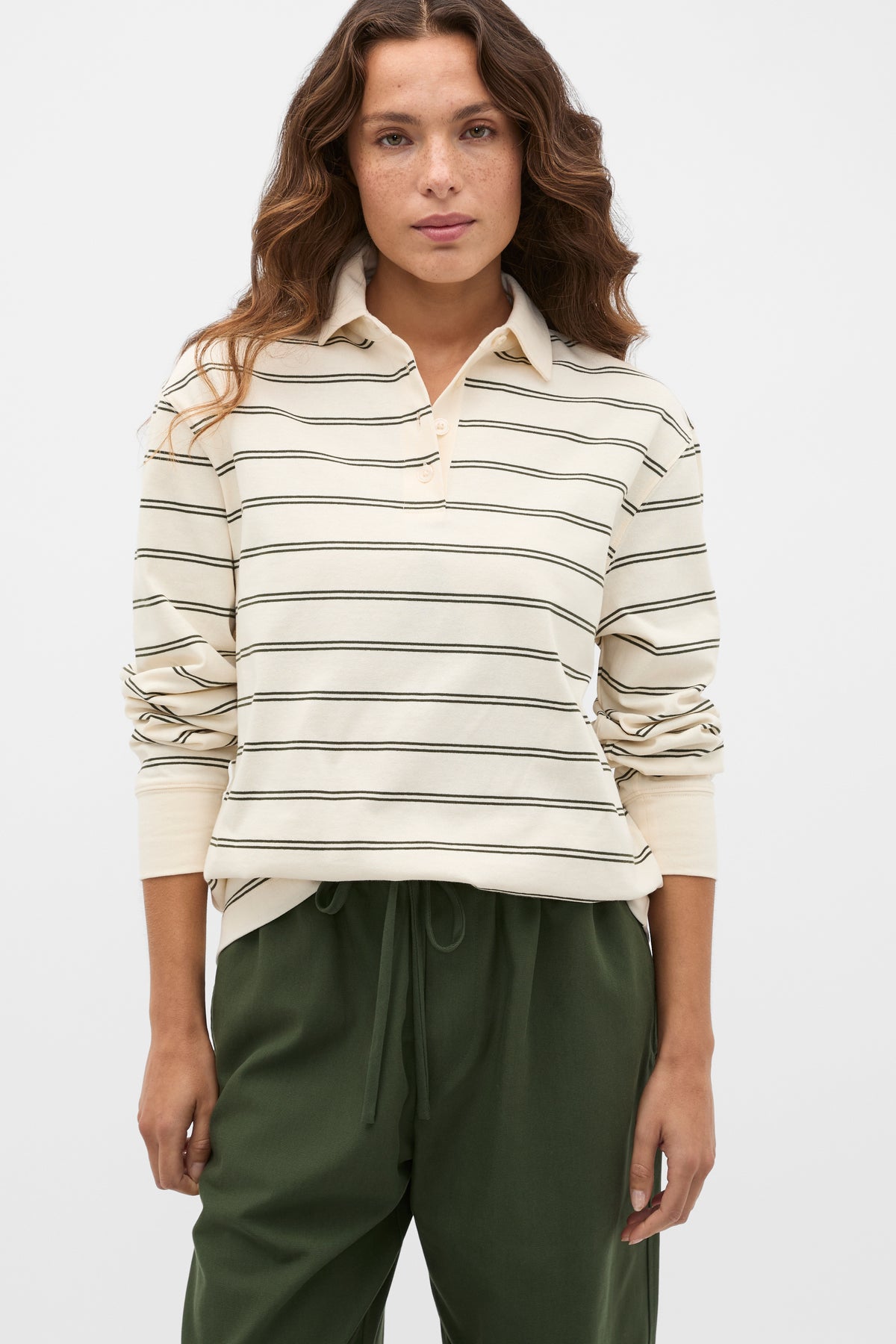 Stripe Rugby Polo Top