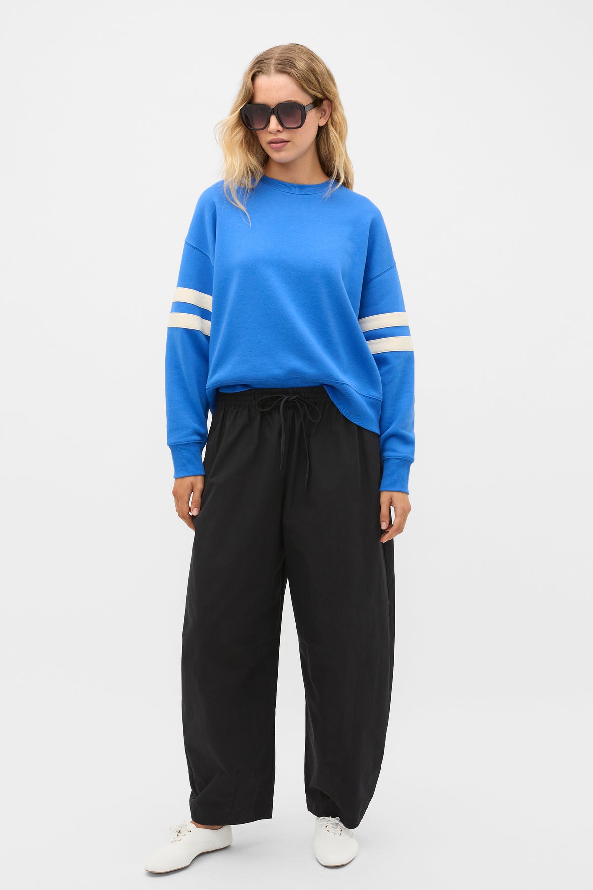 Contrast Detail Crew Neck Sweat