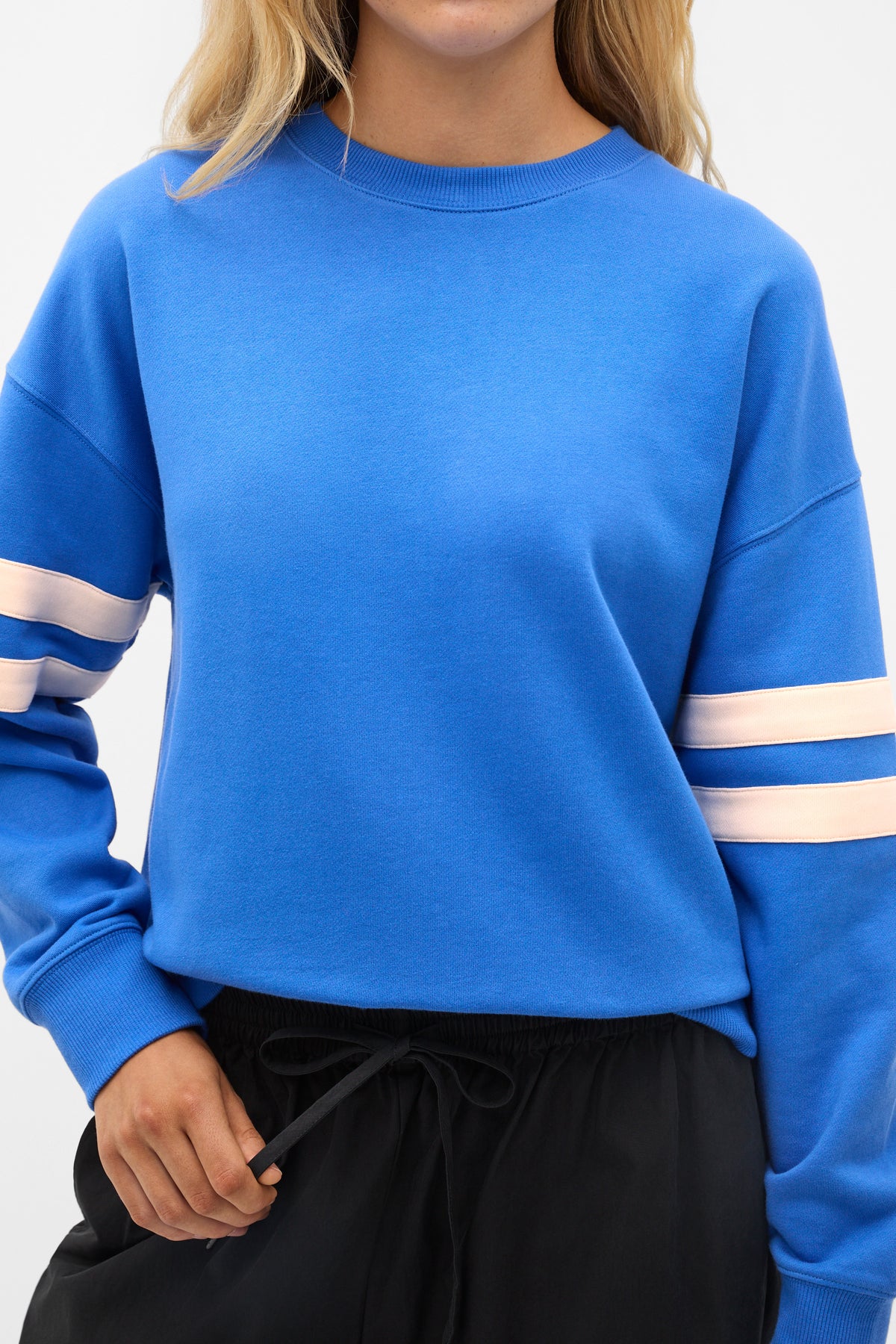 Contrast Detail Crew Neck Sweat