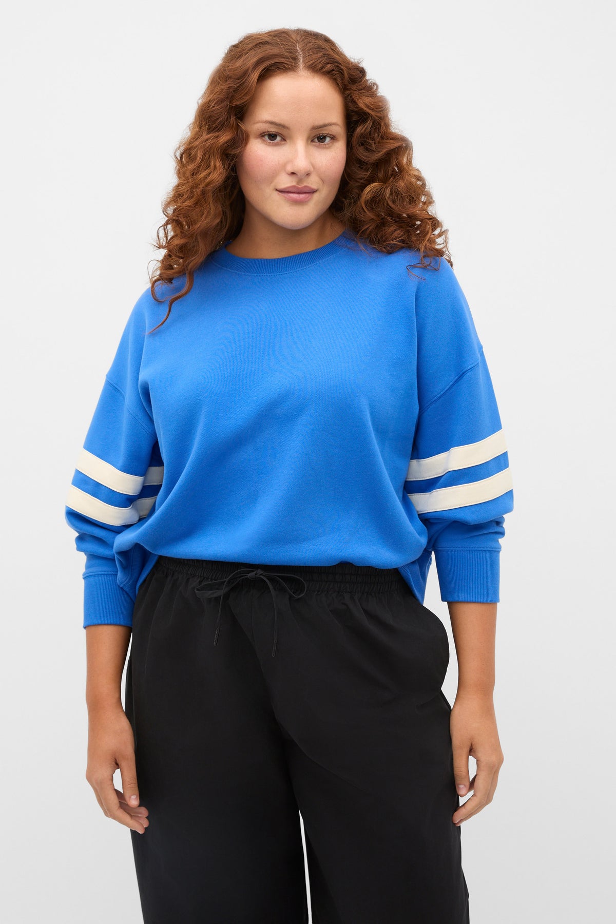 Contrast Detail Crew Neck Sweat