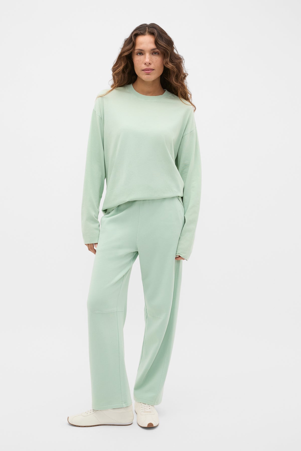 Washed Cotton Long Sleeve Top